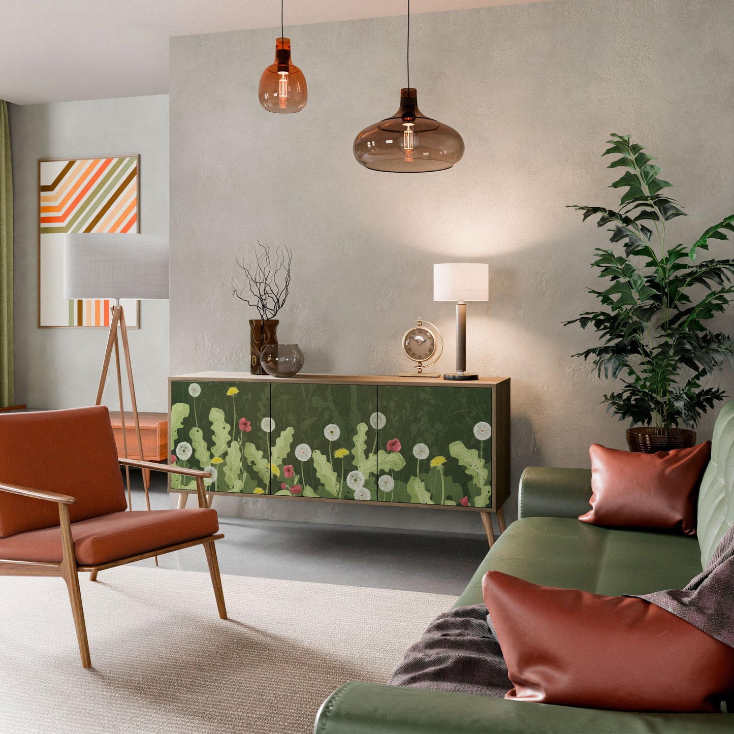 Credenza DANDELION AMUSE a 3 ante in effetto rovere