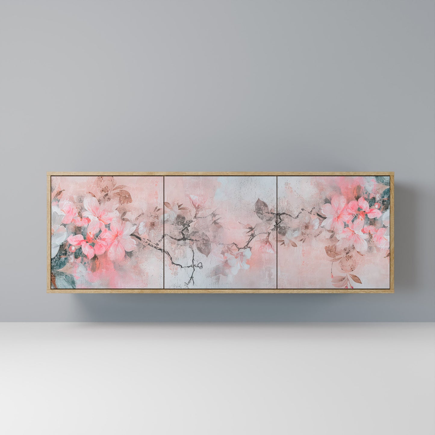 CHERRY BLOSSOM 3-Door Sideboard in Oak Effect
