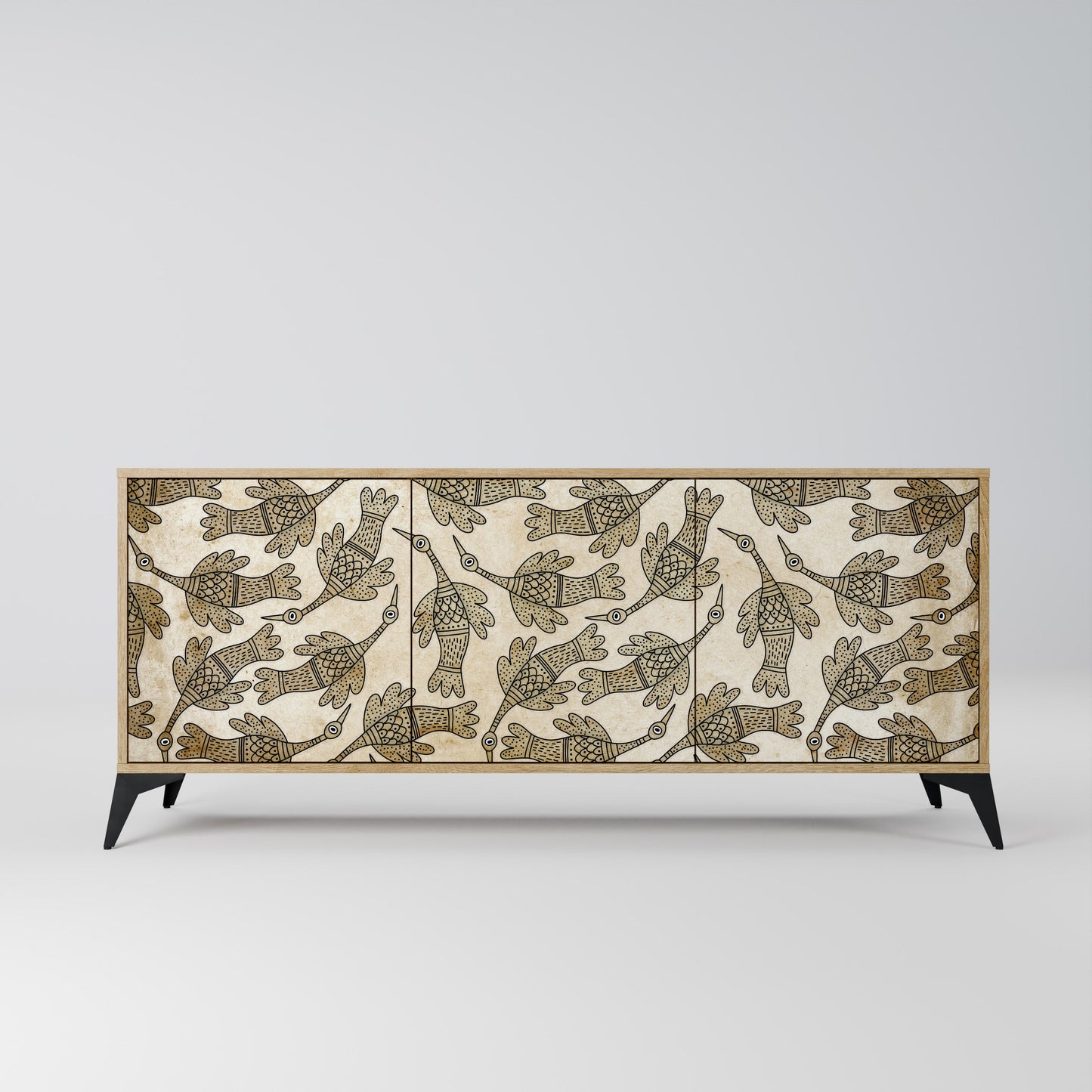 Credenza ALMONDINE SONGBIRD a 3 ante in effetto rovere