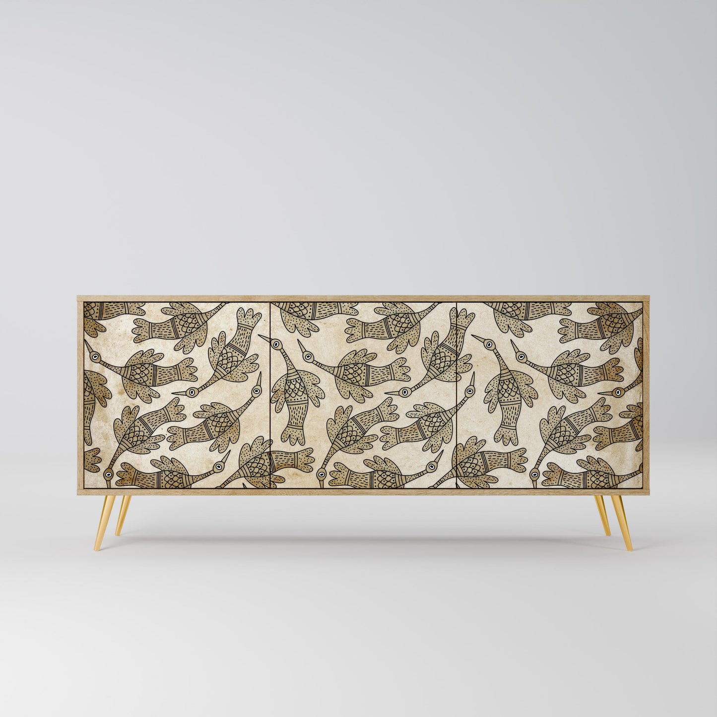 Credenza ALMONDINE SONGBIRD a 3 ante in effetto rovere