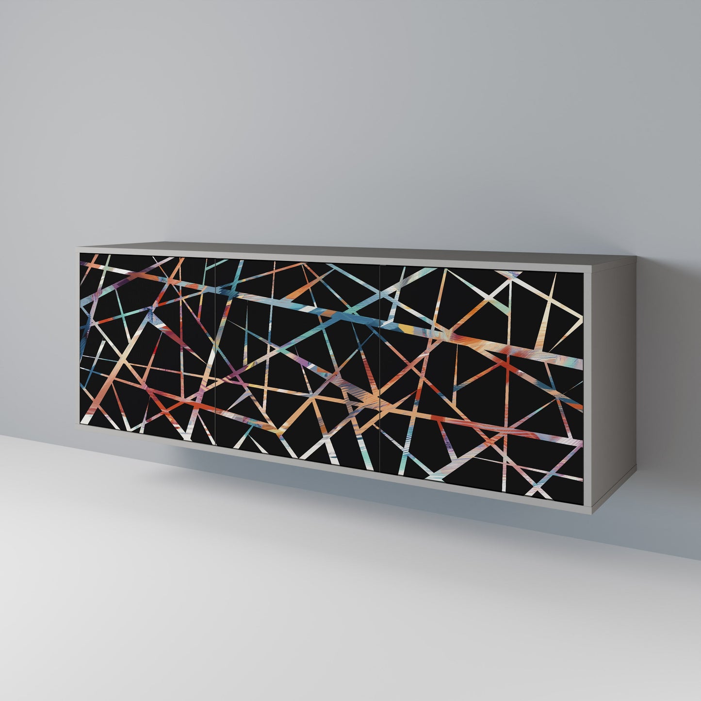 POLYGON VERVE 3-Door Sideboard in Grey Finish