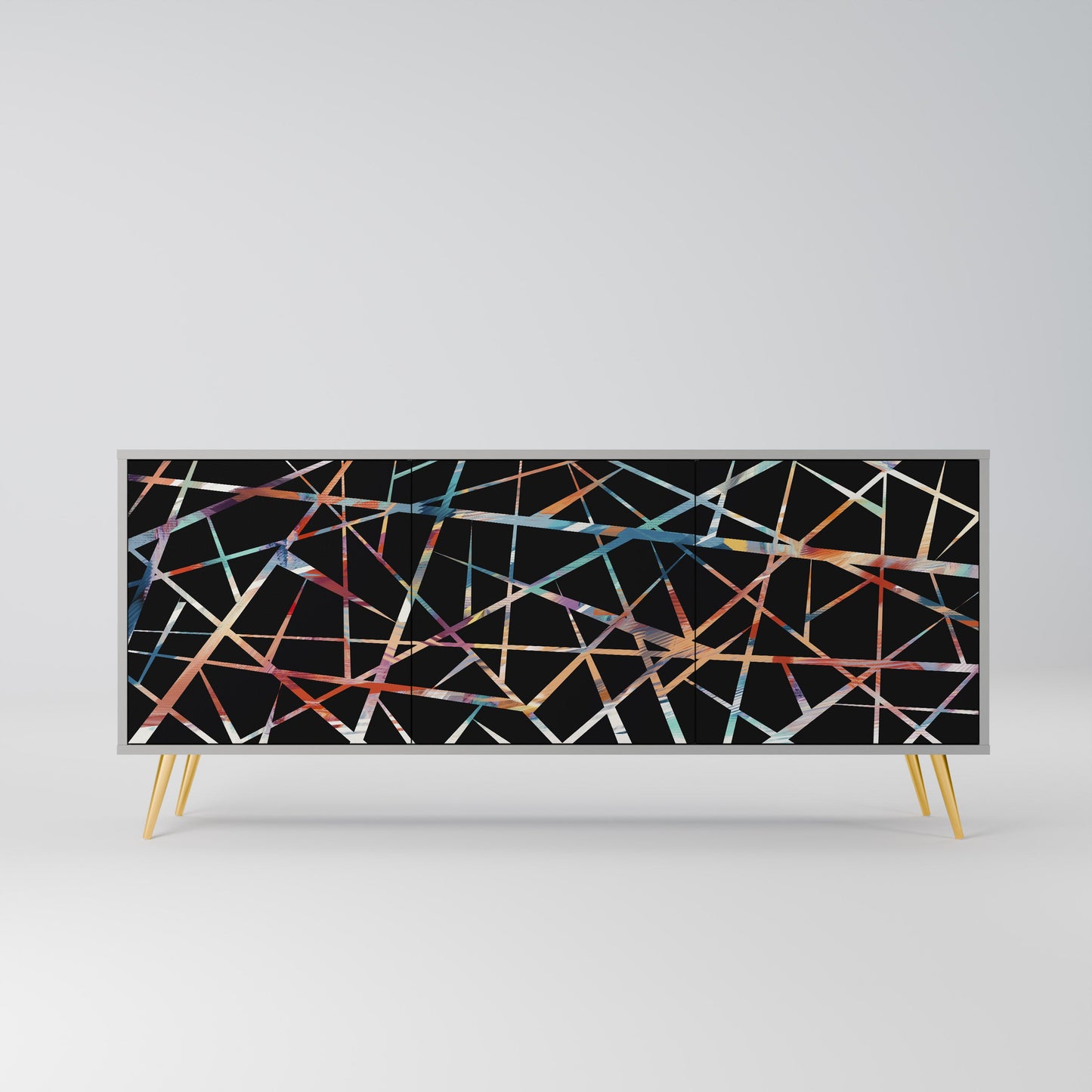POLYGON VERVE 3-Door Sideboard in Grey Finish