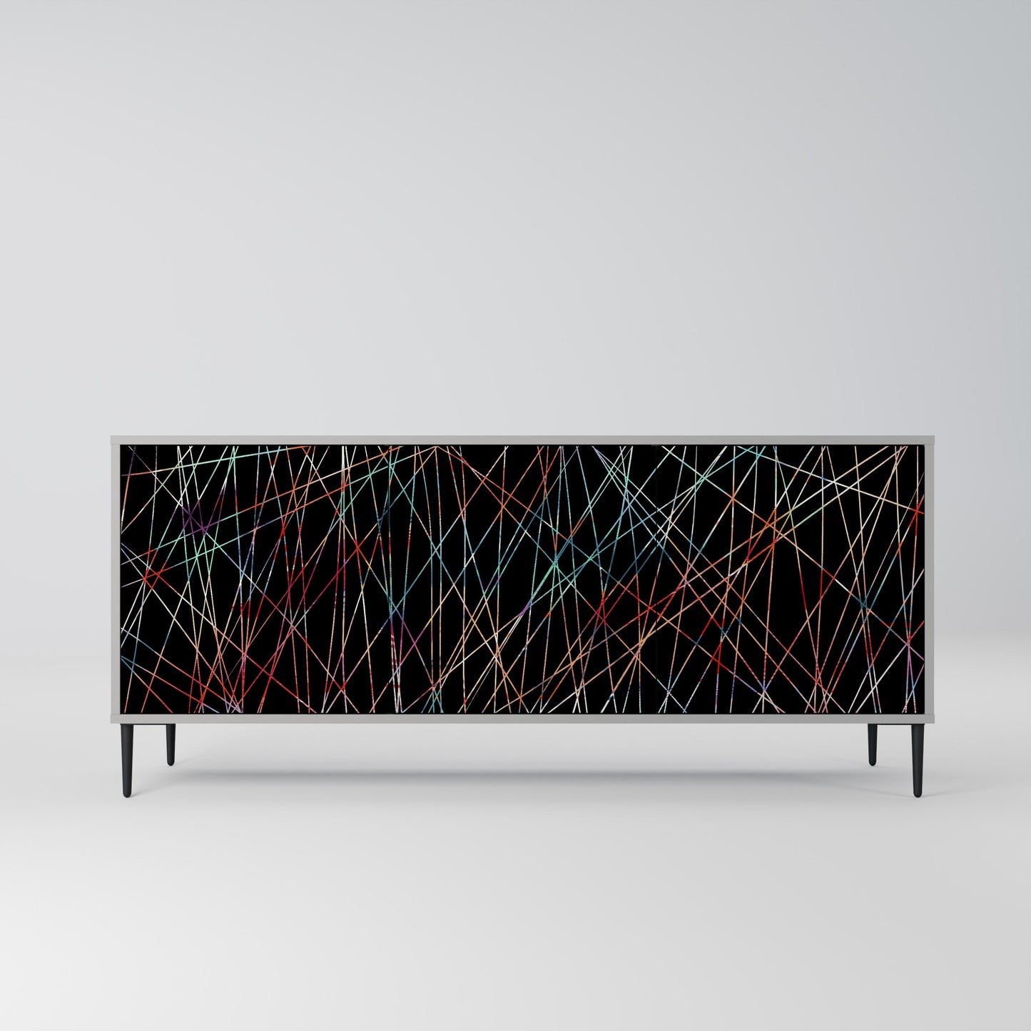 LUMINOUS SNARE 3-Door Sideboard in Grey Finish