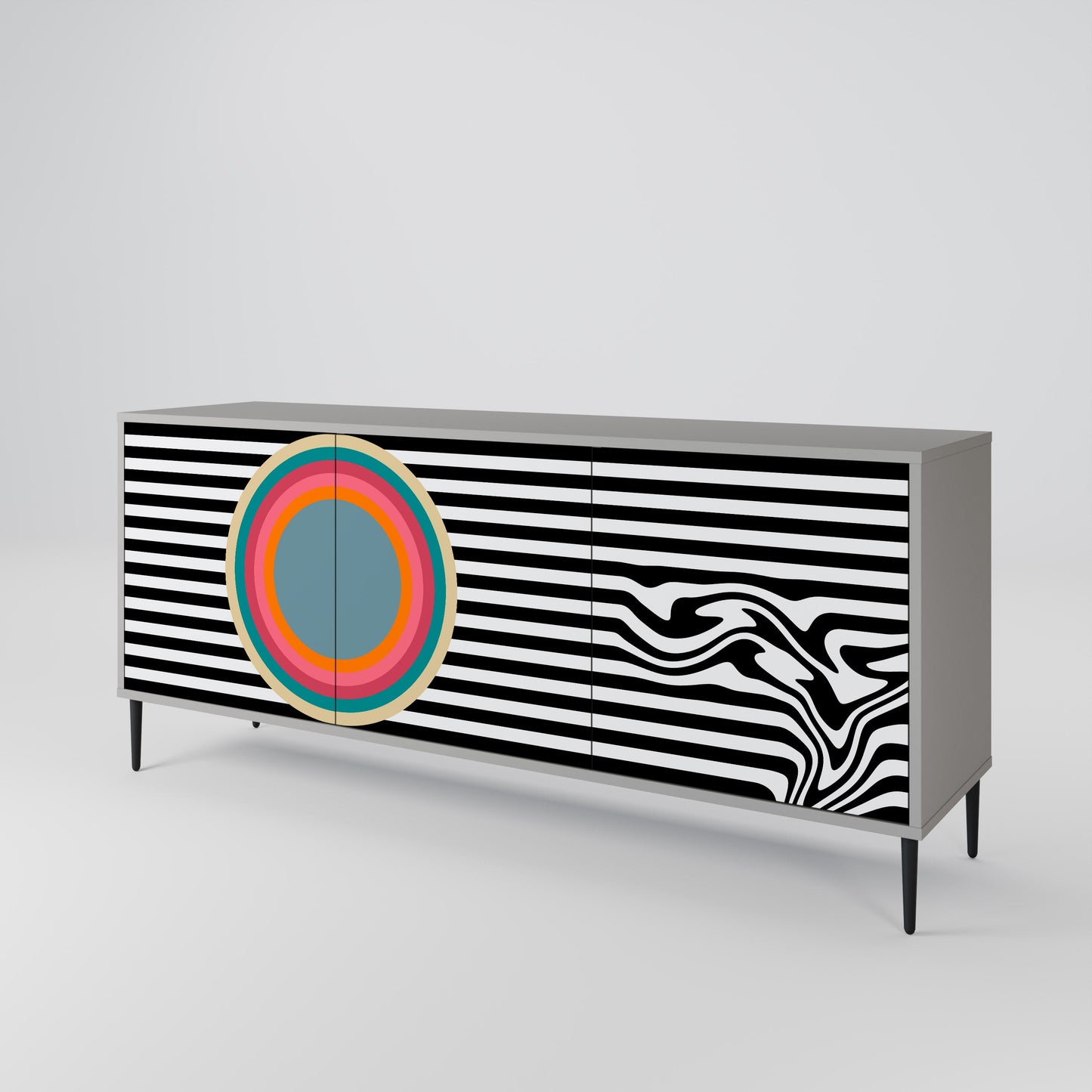 SPECTRA SHOWCASE 3-Door Sideboard in Grey Finish