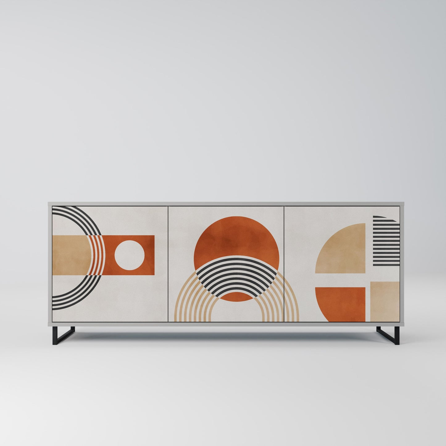 Credenza SPACE AROUND a 3 ante in finitura grigia