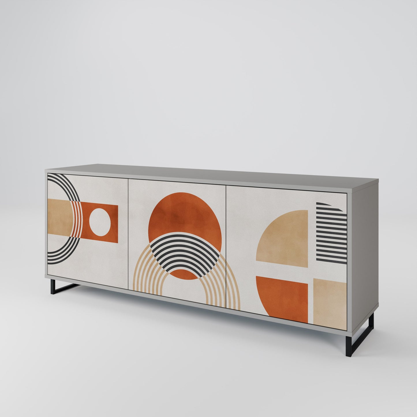Credenza SPACE AROUND a 3 ante in finitura grigia