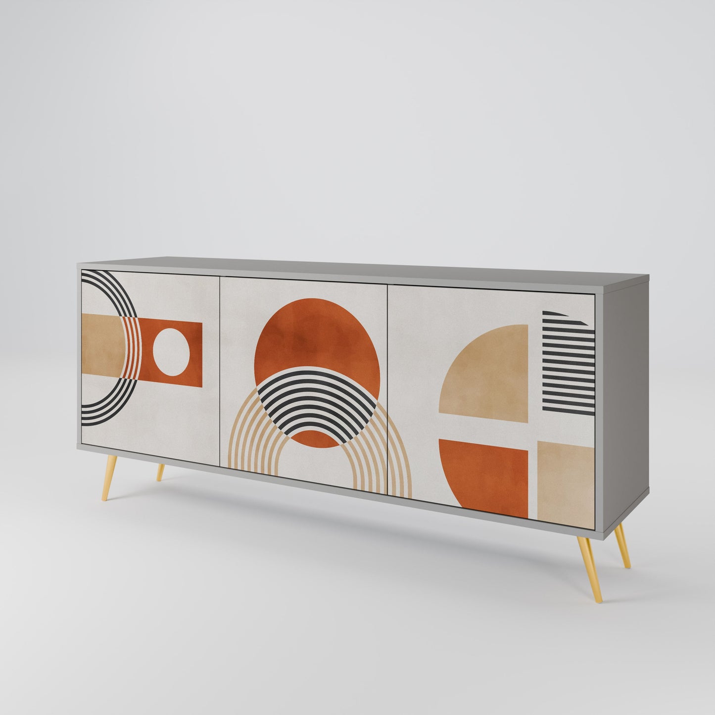 Credenza SPACE AROUND a 3 ante in finitura grigia