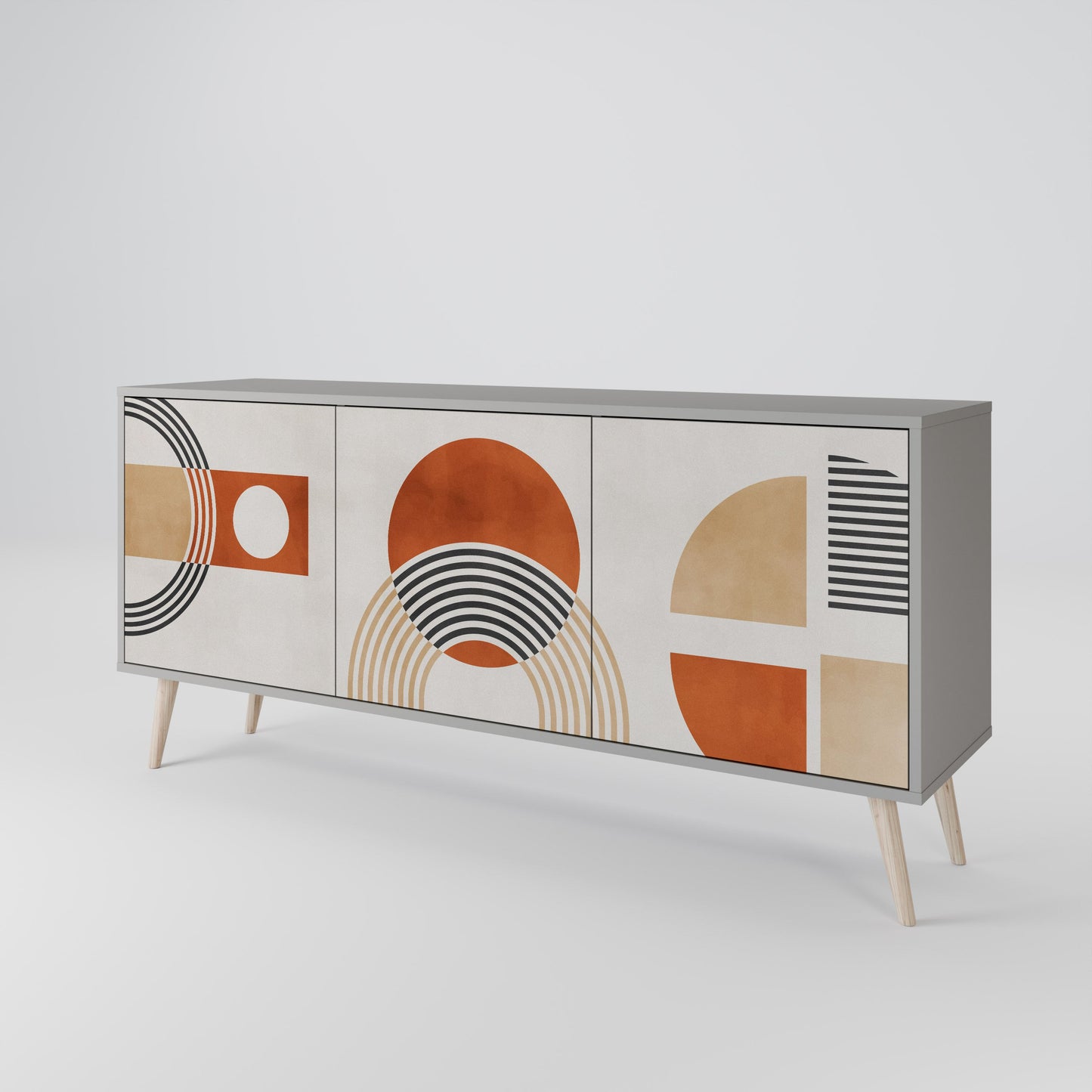 Credenza SPACE AROUND a 3 ante in finitura grigia