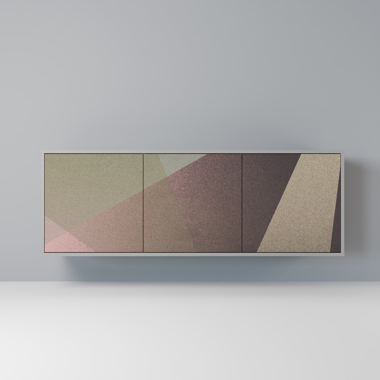 Credenza a 3 ante BEIGE GEOMETRY in finitura grigia