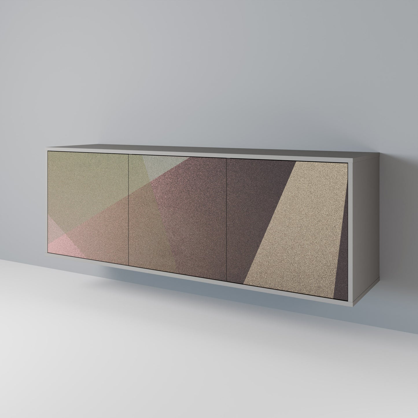 Credenza a 3 ante BEIGE GEOMETRY in finitura grigia