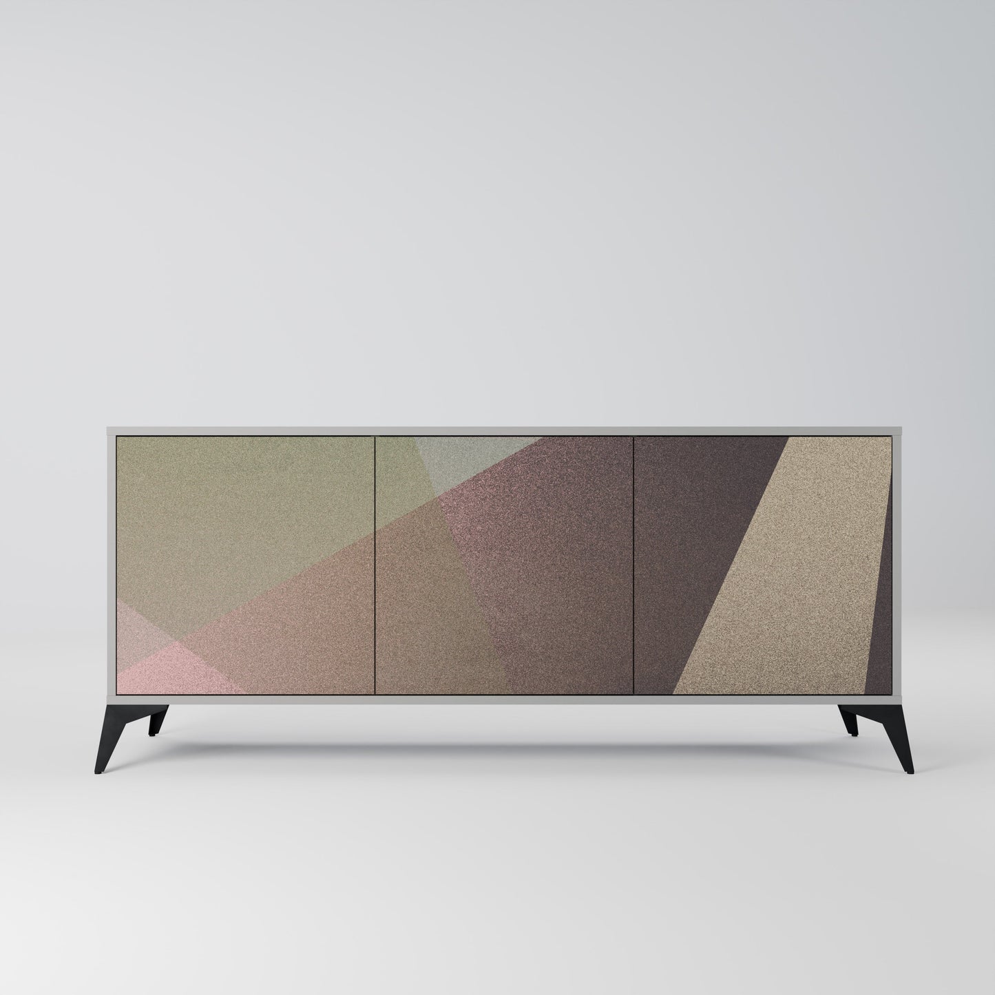 Credenza a 3 ante BEIGE GEOMETRY in finitura grigia