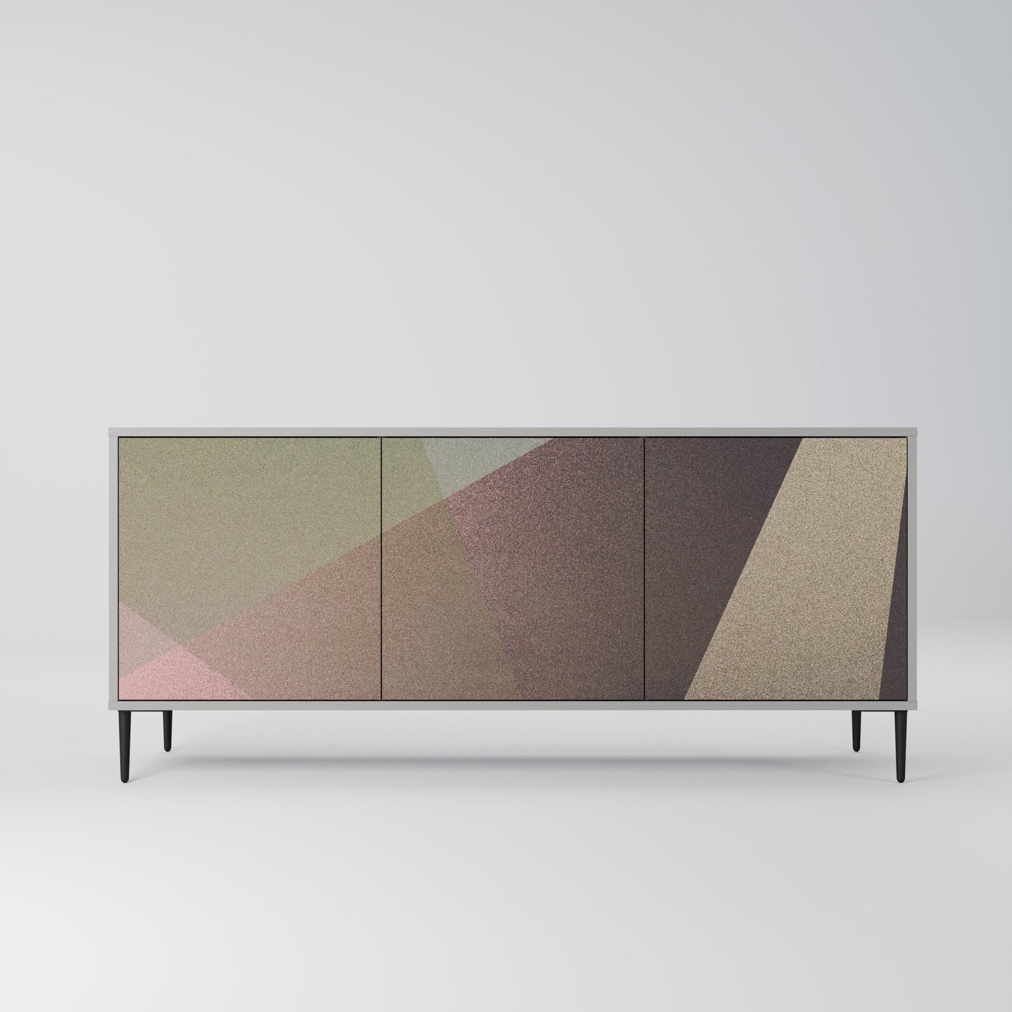 Credenza a 3 ante BEIGE GEOMETRY in finitura grigia