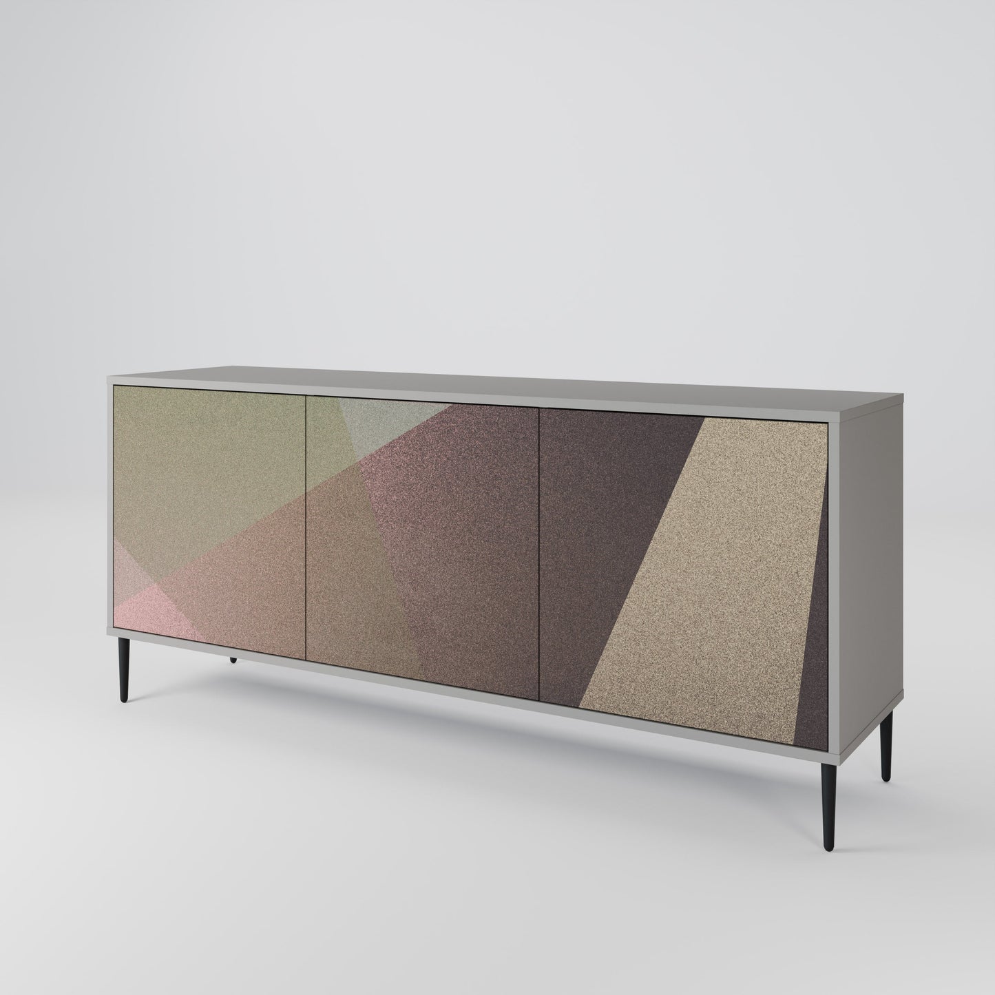 Credenza a 3 ante BEIGE GEOMETRY in finitura grigia