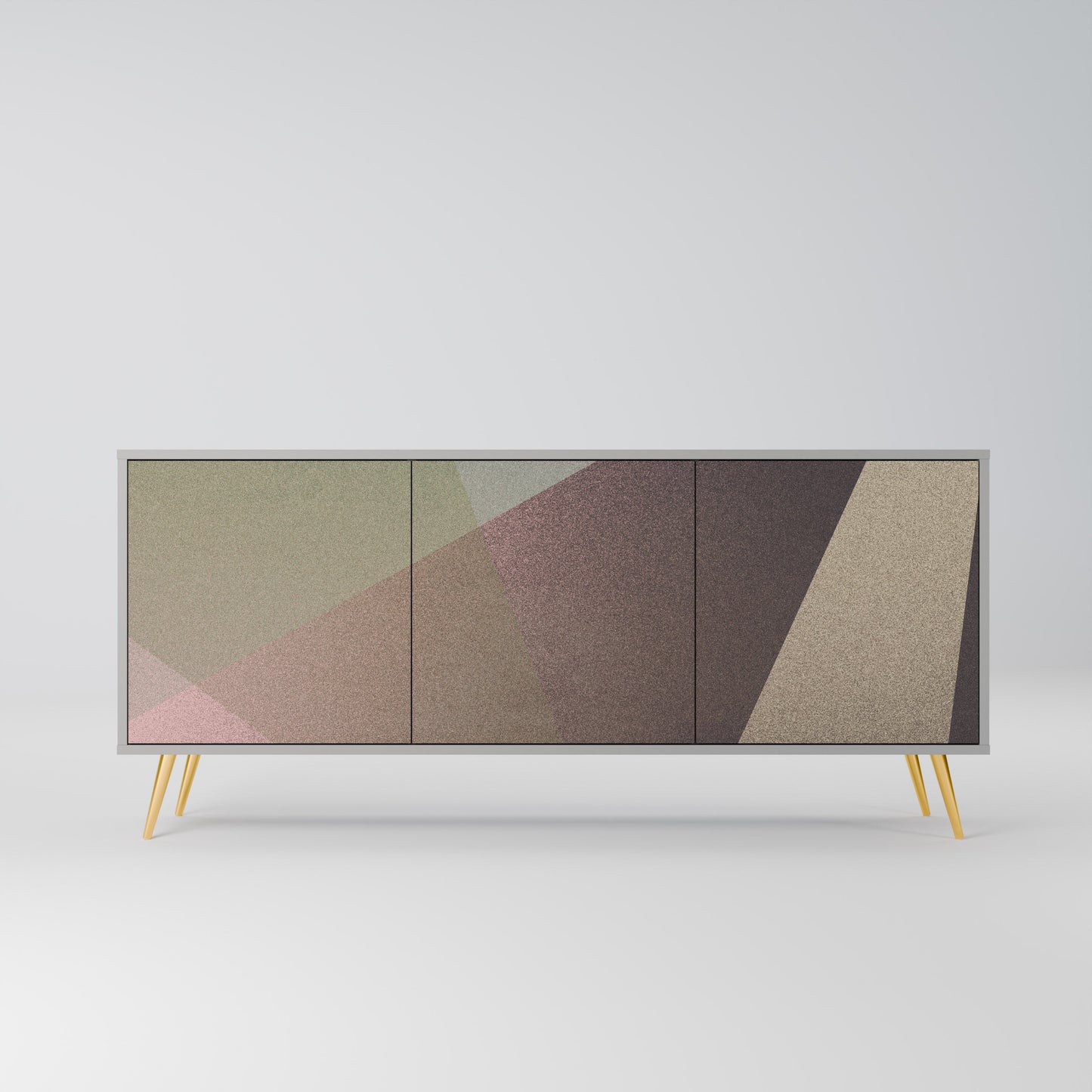 Credenza a 3 ante BEIGE GEOMETRY in finitura grigia