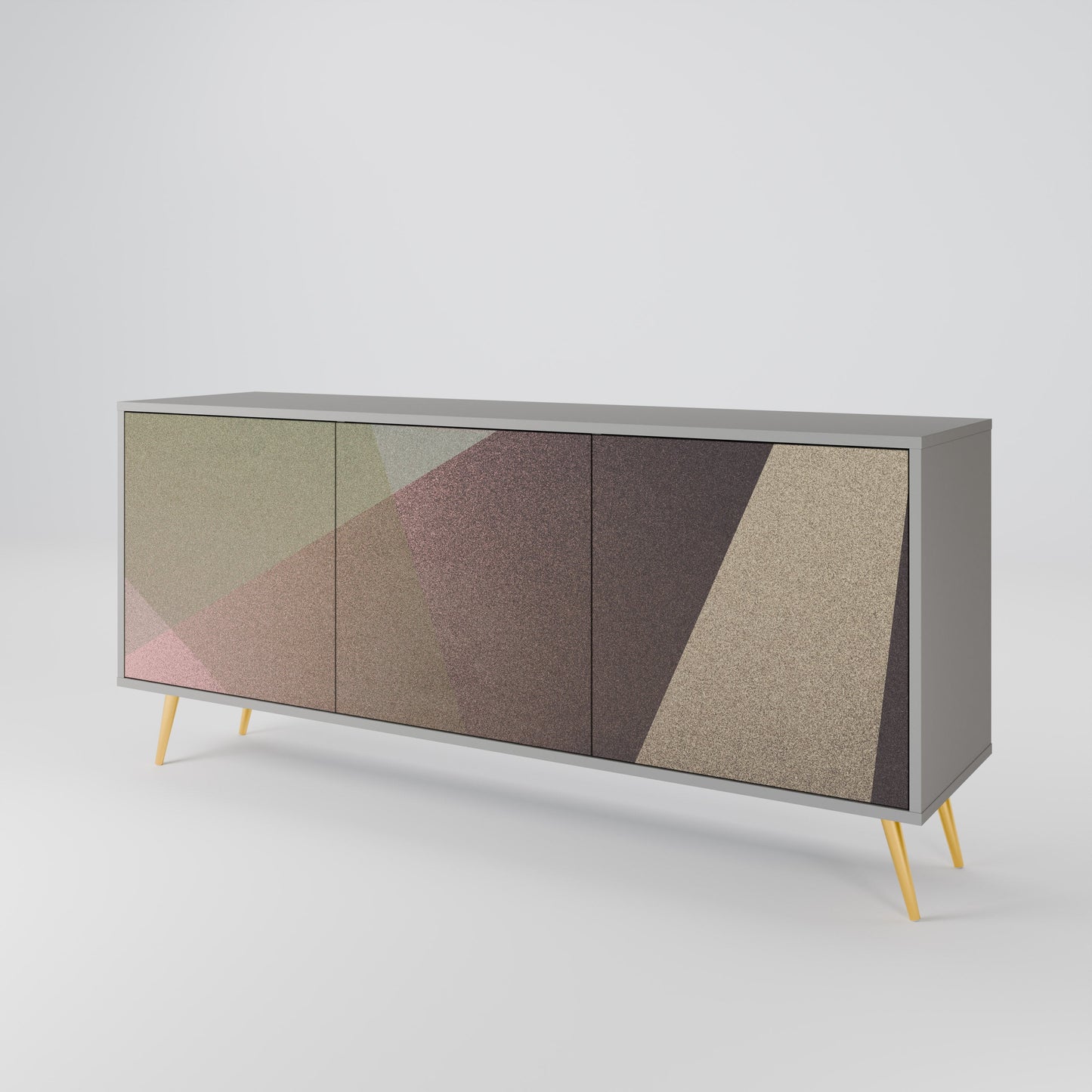 Credenza a 3 ante BEIGE GEOMETRY in finitura grigia