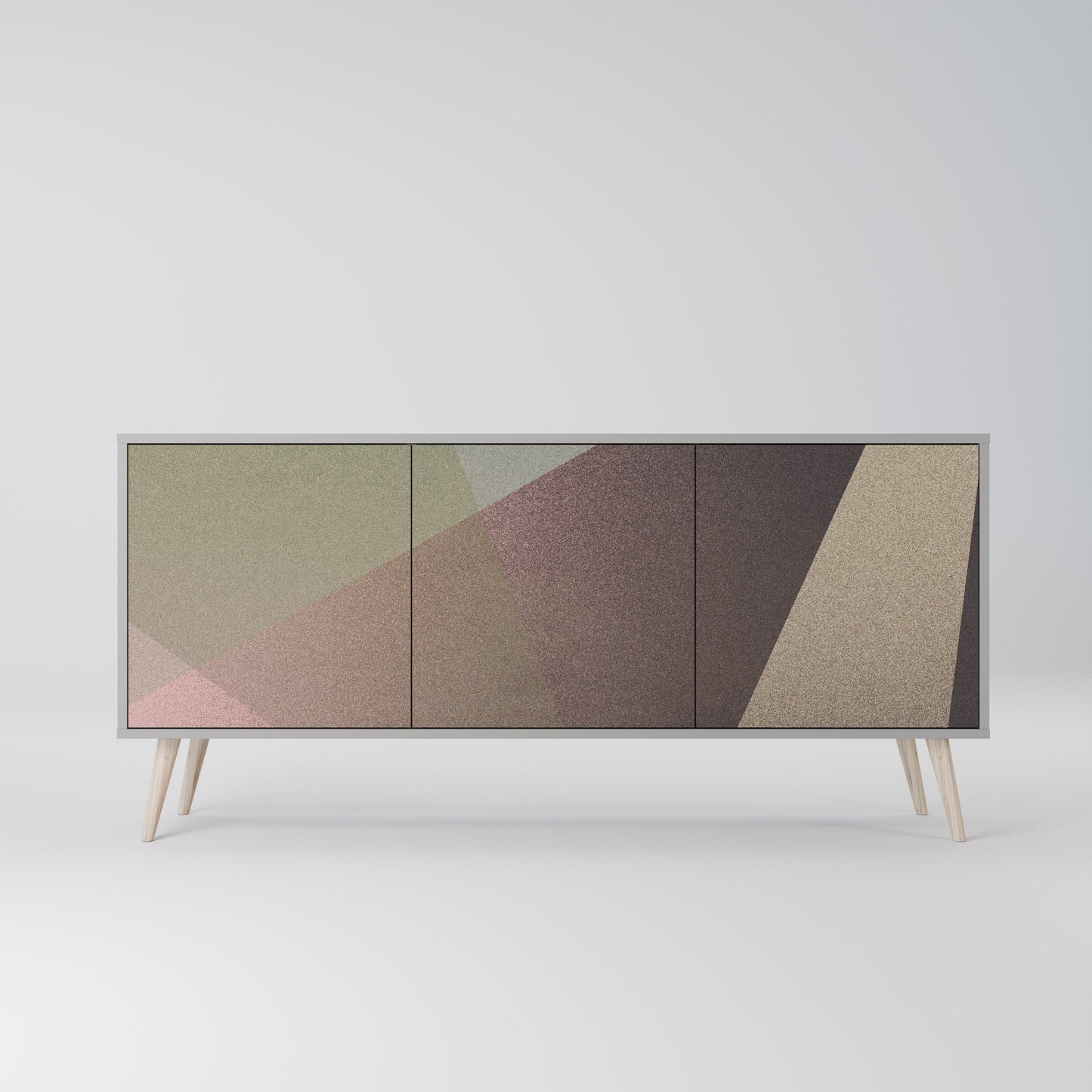 Credenza a 3 ante BEIGE GEOMETRY in finitura grigia