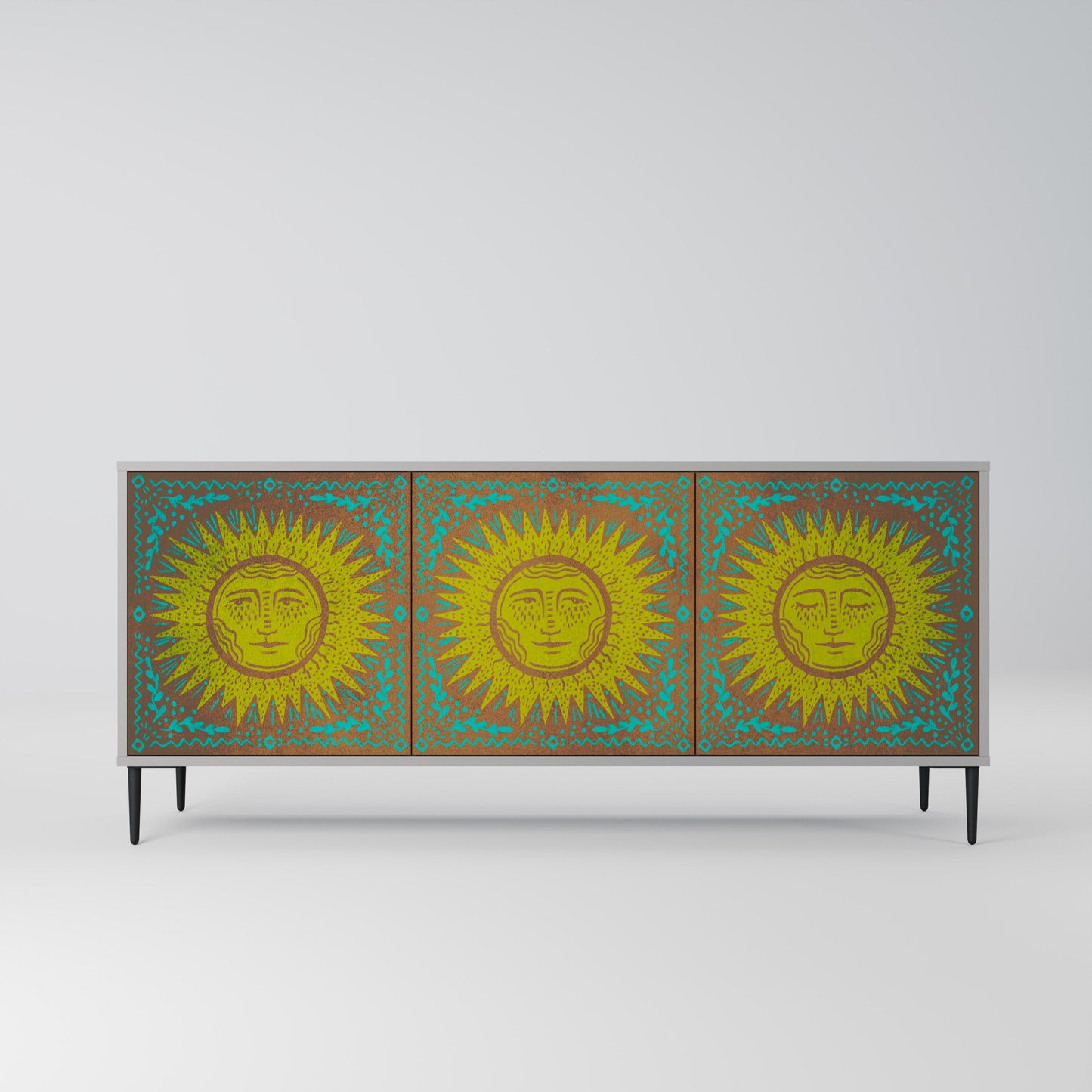 SUNSHINE EULOGY 3-Door Sideboard in Grey Finish