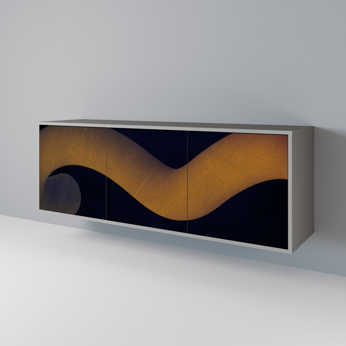 HOLLOW TIME 3-Door Sideboard in Grey Finish