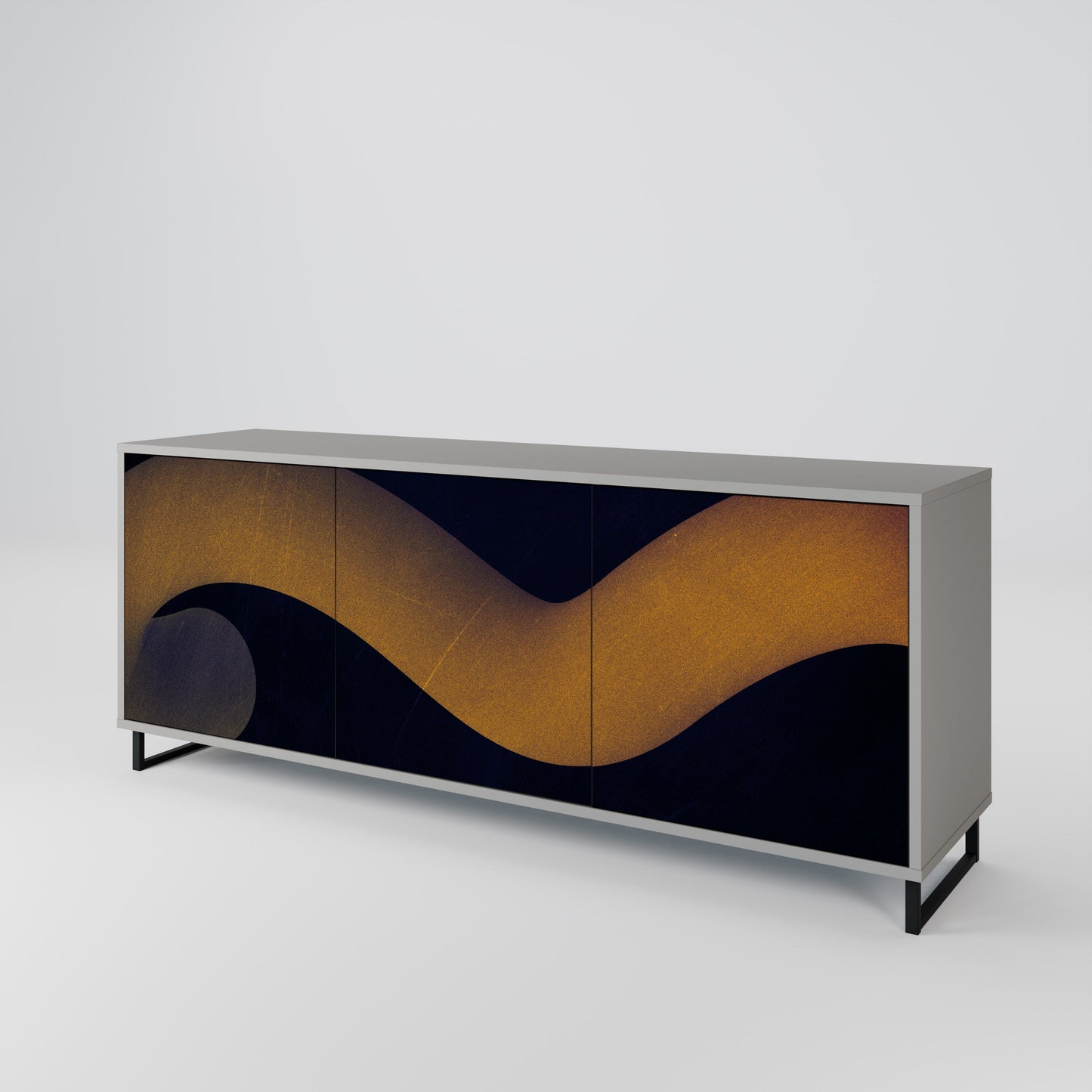 HOLLOW TIME 3-Door Sideboard in Grey Finish