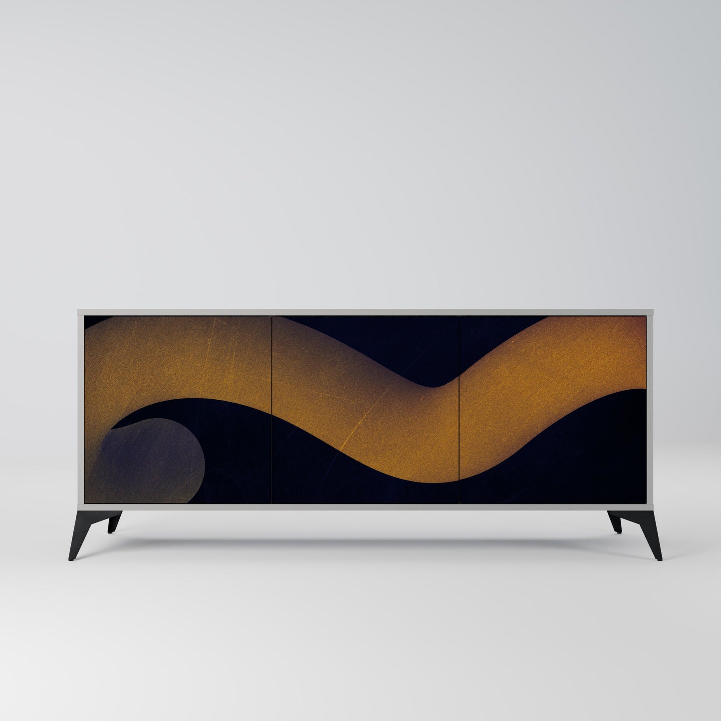 HOLLOW TIME 3-Door Sideboard in Grey Finish