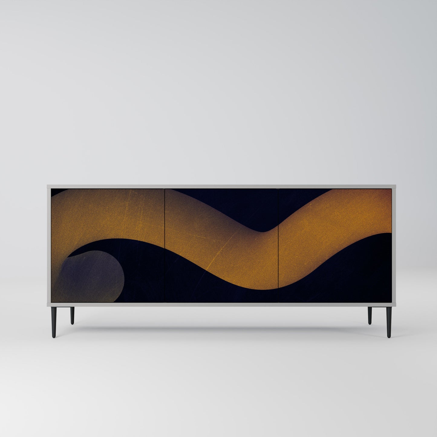 HOLLOW TIME 3-Door Sideboard in Grey Finish