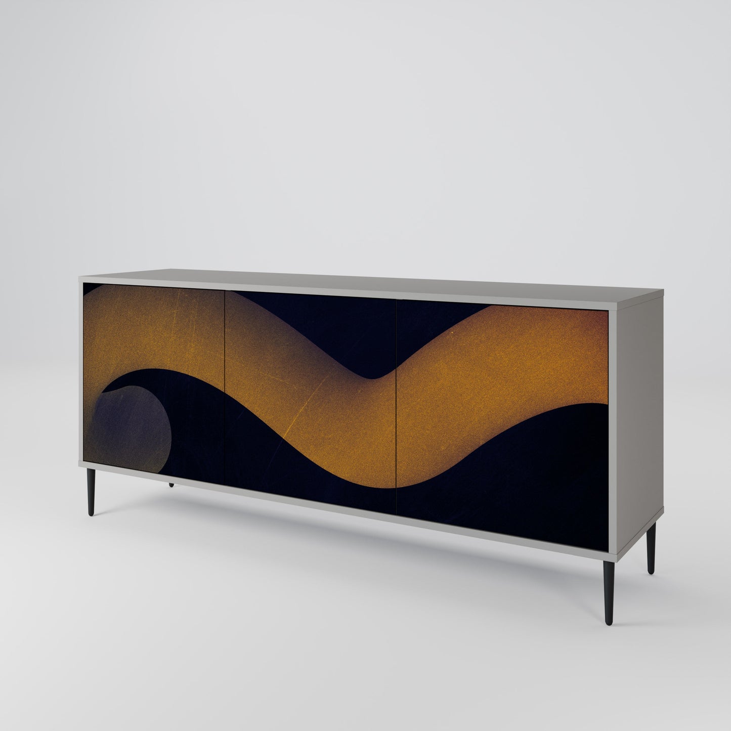 HOLLOW TIME 3-Door Sideboard in Grey Finish