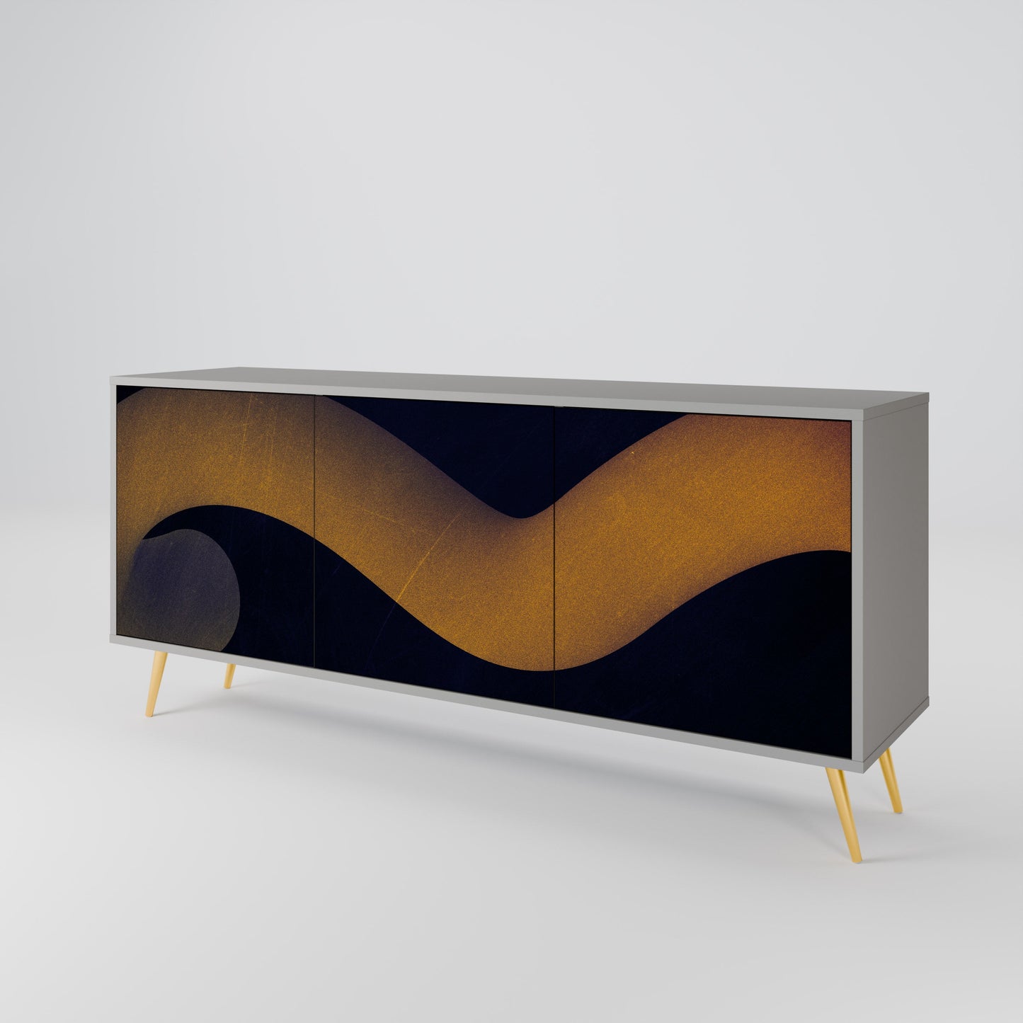HOLLOW TIME 3-Door Sideboard in Grey Finish