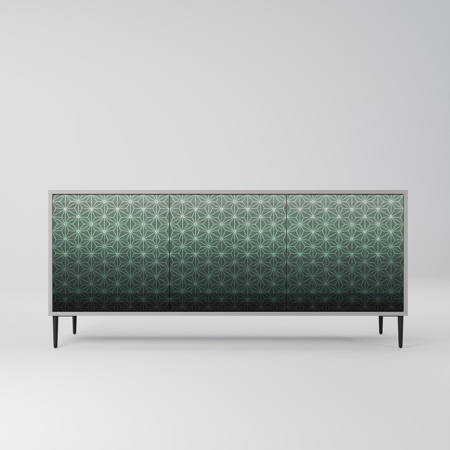 ORNAMENTAL GLIMMER 3-Door Sideboard in Grey Finish