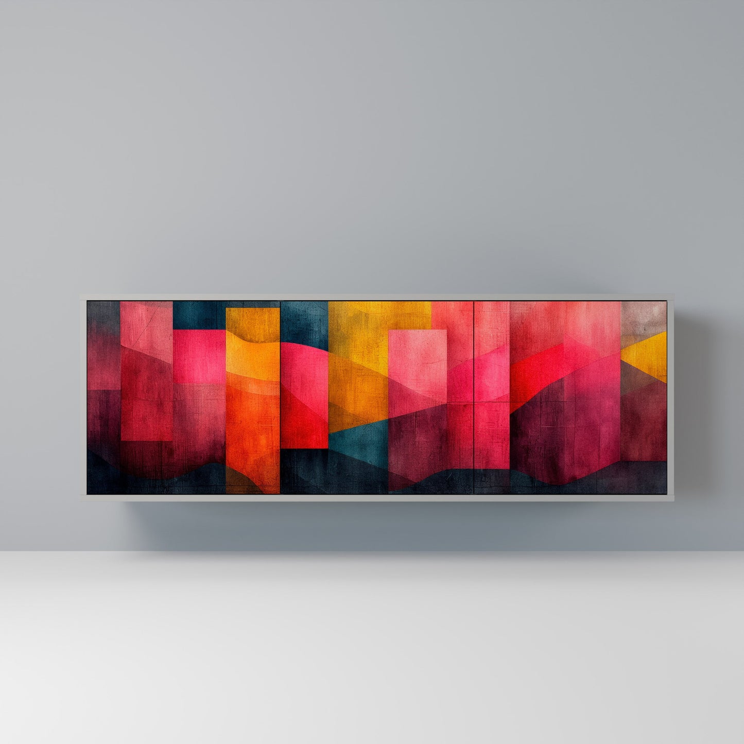 COLORFUL SOUNDS 3-Door Sideboard in Grey Finish