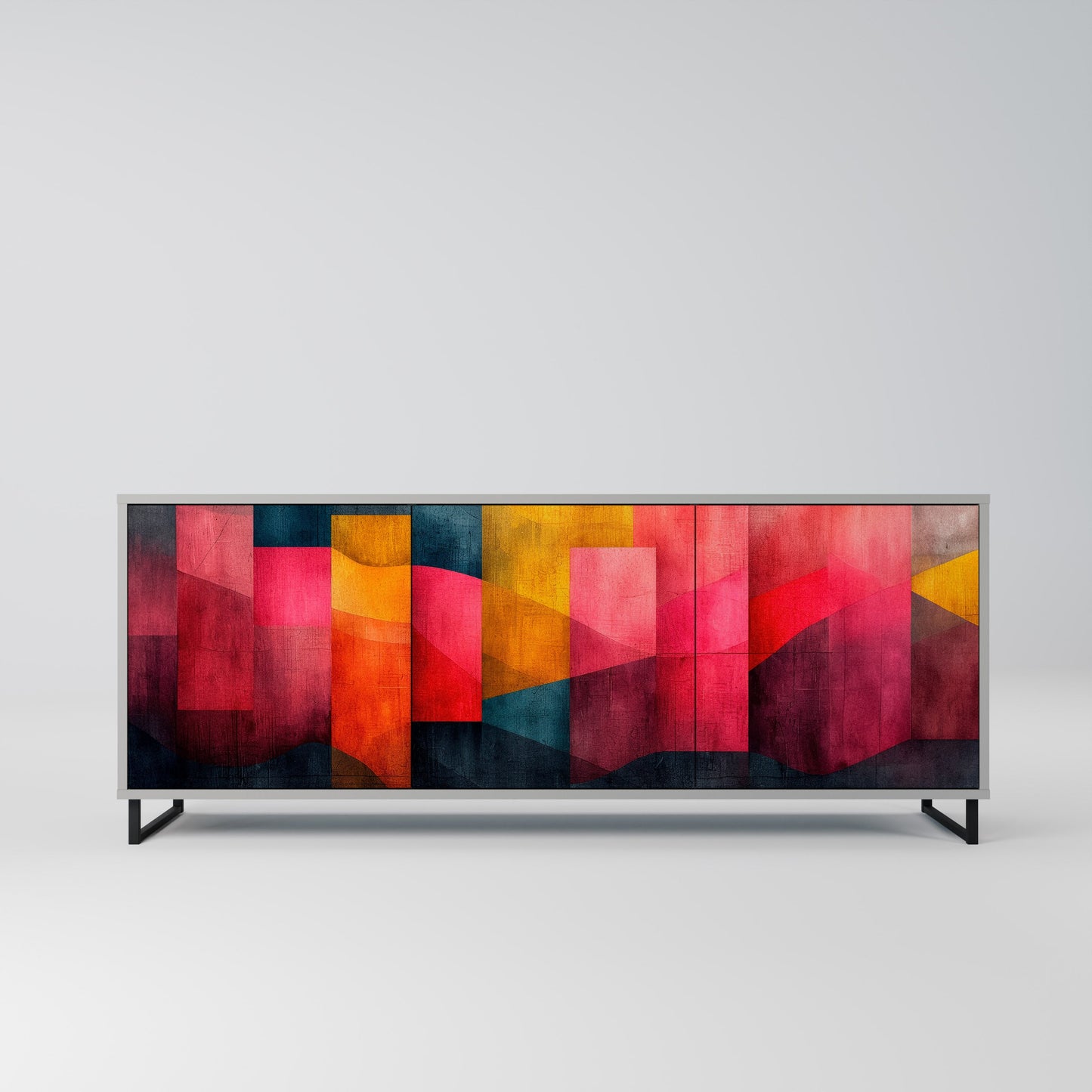 COLORFUL SOUNDS 3-Door Sideboard in Grey Finish