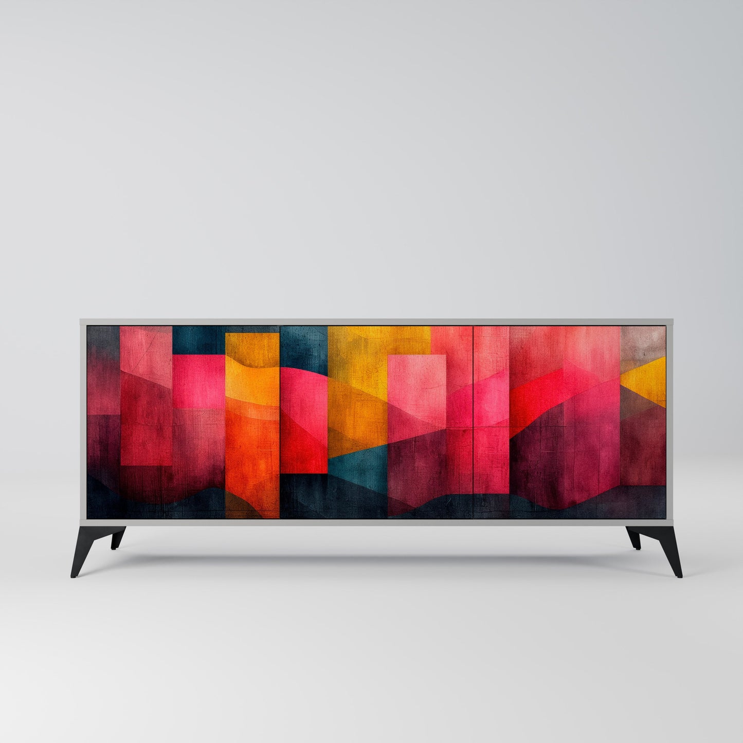 COLORFUL SOUNDS 3-Door Sideboard in Grey Finish