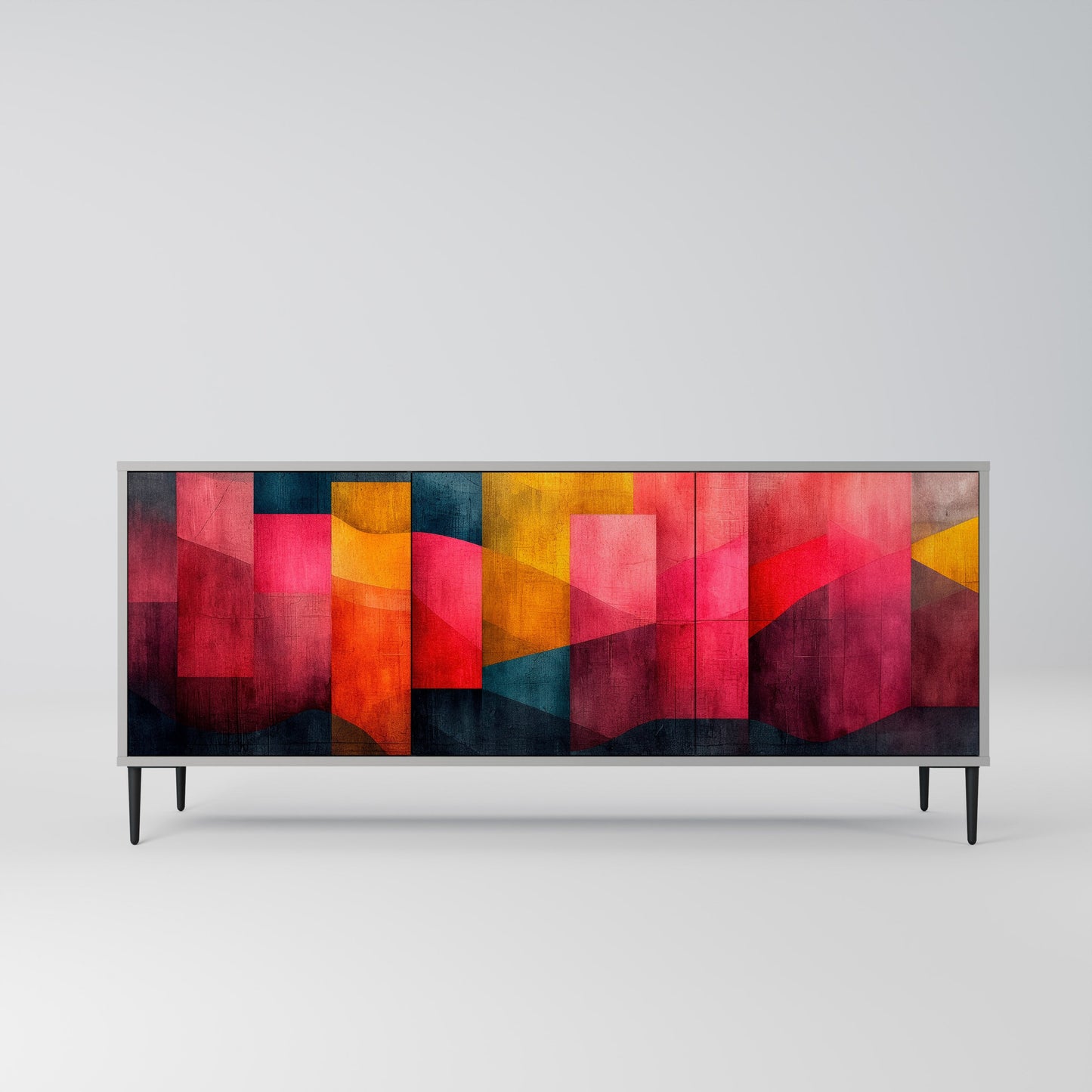 COLORFUL SOUNDS 3-Door Sideboard in Grey Finish