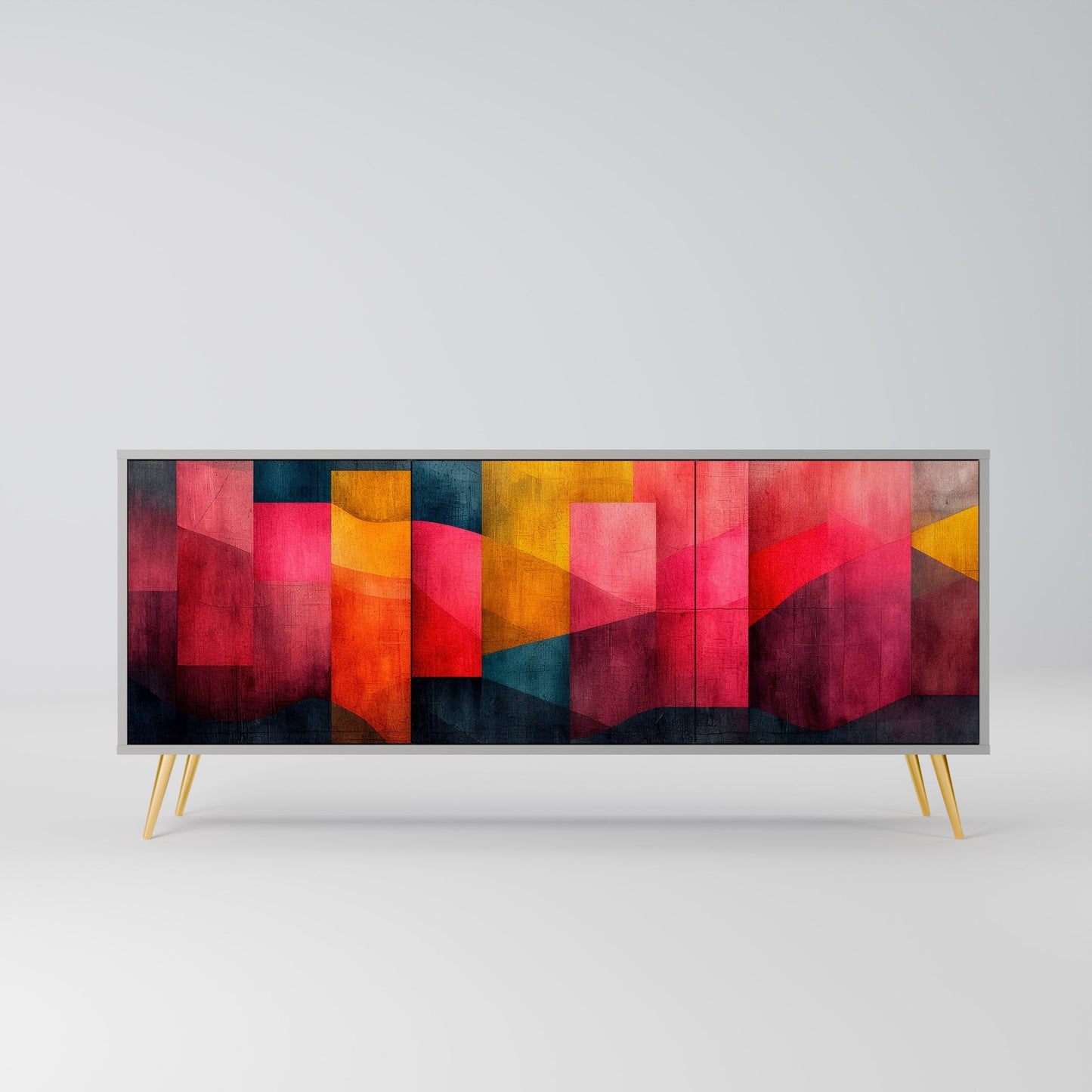 COLORFUL SOUNDS 3-Door Sideboard in Grey Finish