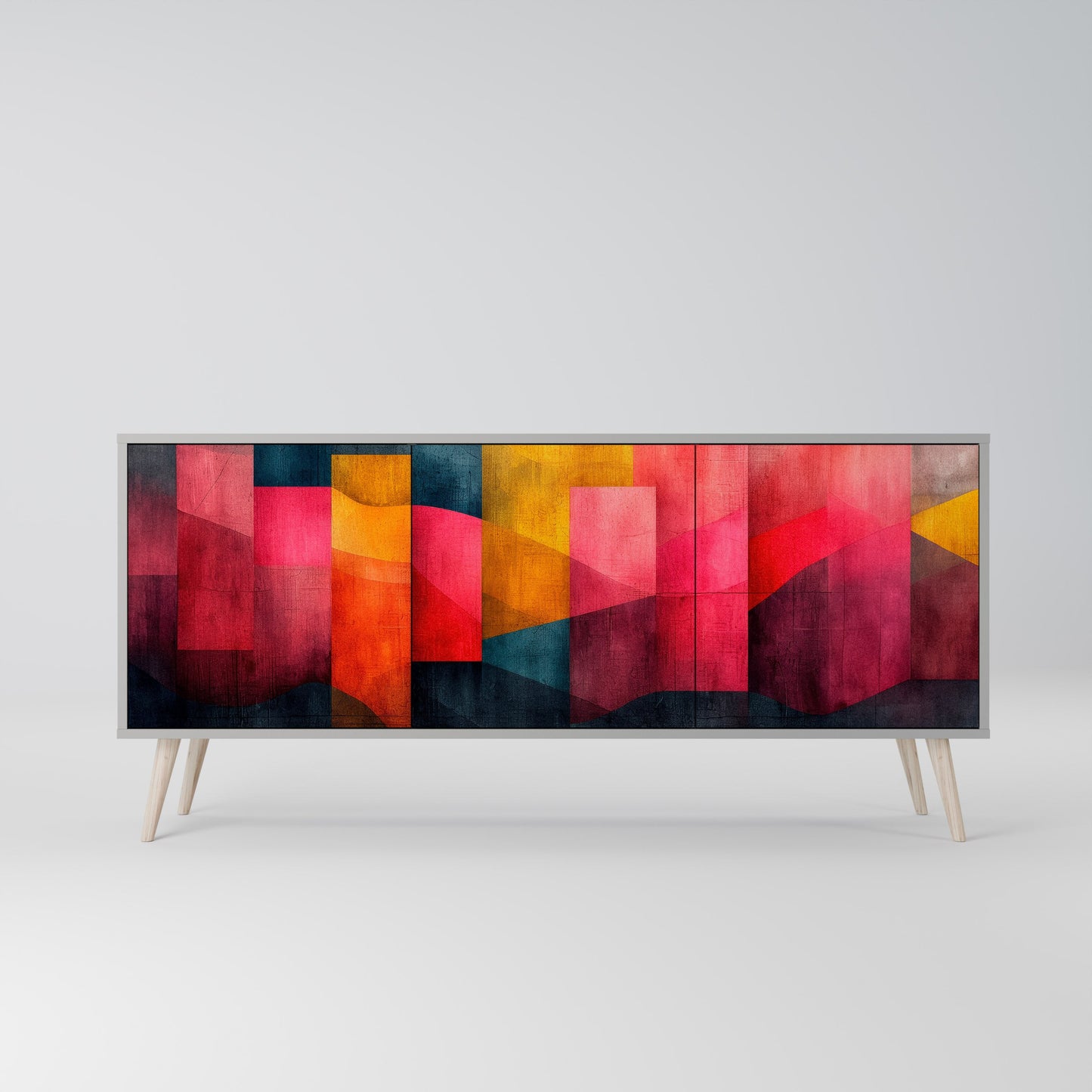 COLORFUL SOUNDS 3-Door Sideboard in Grey Finish