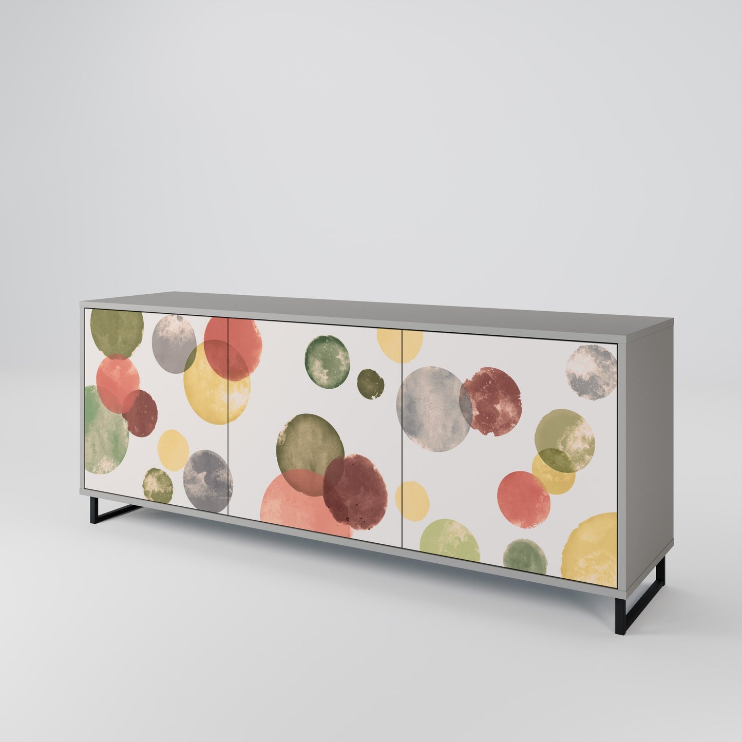 FLEETING HAPPINESS 3-Door Sideboard in Grey Finish