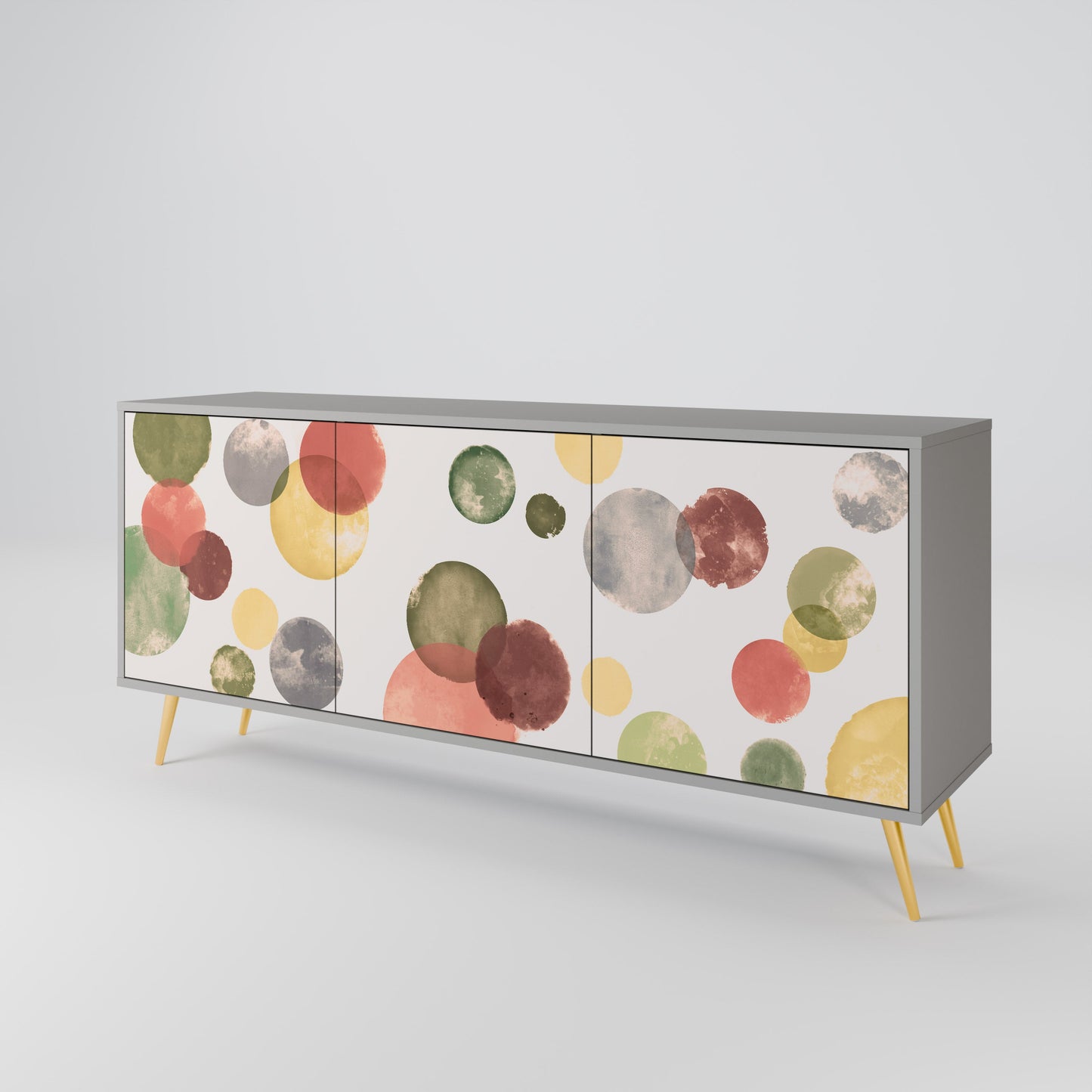 FLEETING HAPPINESS 3-Door Sideboard in Grey Finish