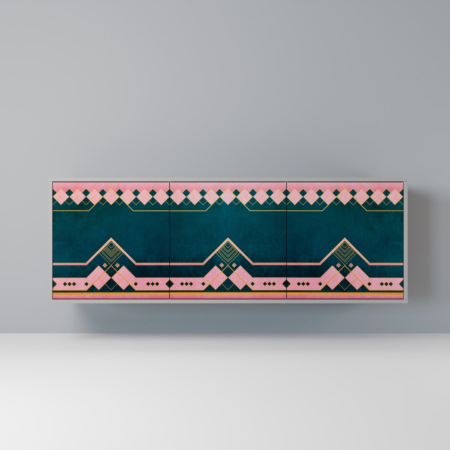 Credenza a 3 ante ROYAL COMPOSITION in finitura grigia