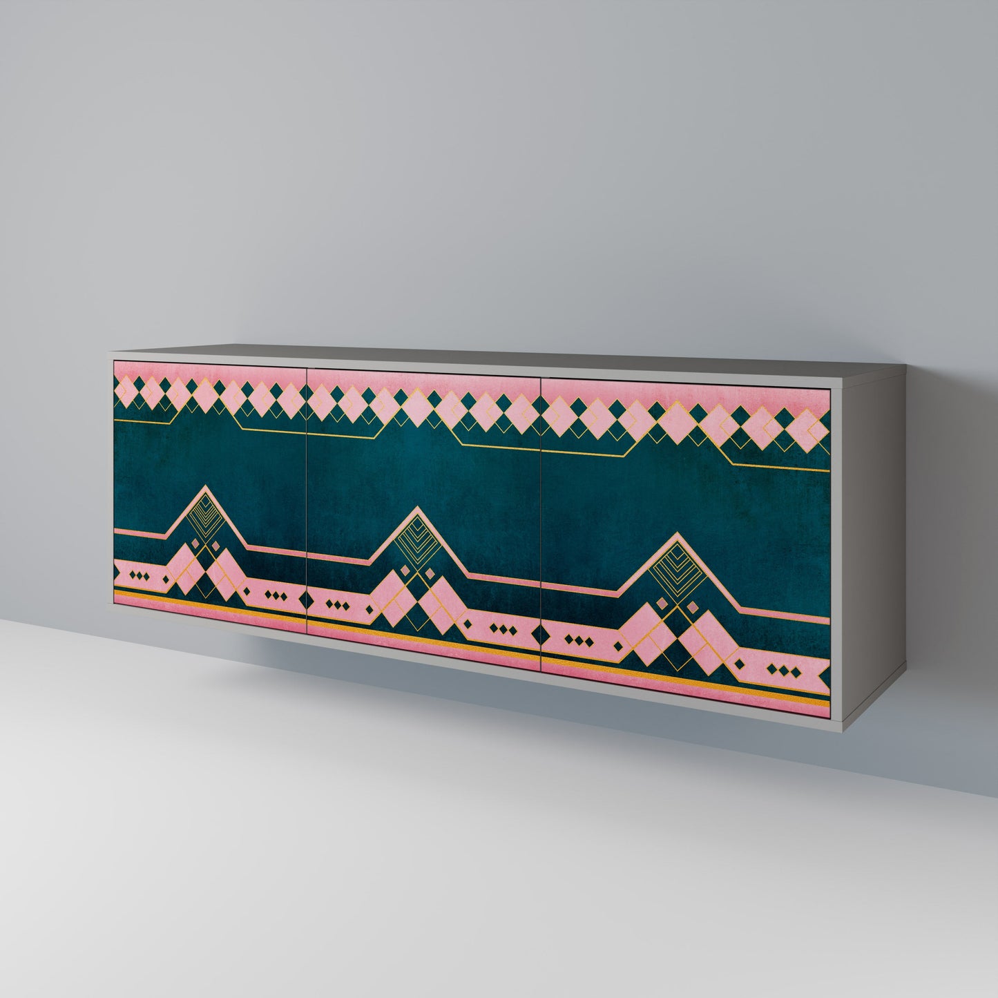 Credenza a 3 ante ROYAL COMPOSITION in finitura grigia