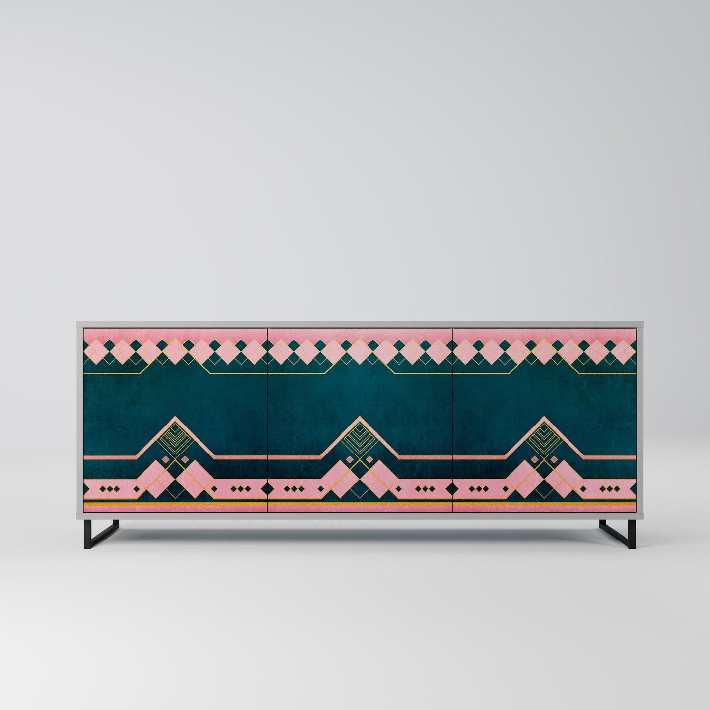 Credenza a 3 ante ROYAL COMPOSITION in finitura grigia