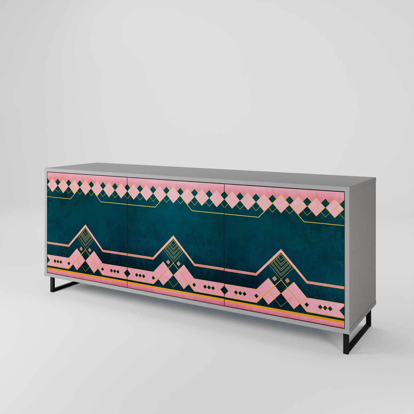 Credenza a 3 ante ROYAL COMPOSITION in finitura grigia