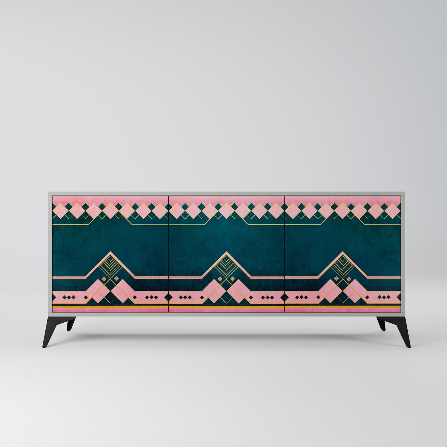 Credenza a 3 ante ROYAL COMPOSITION in finitura grigia