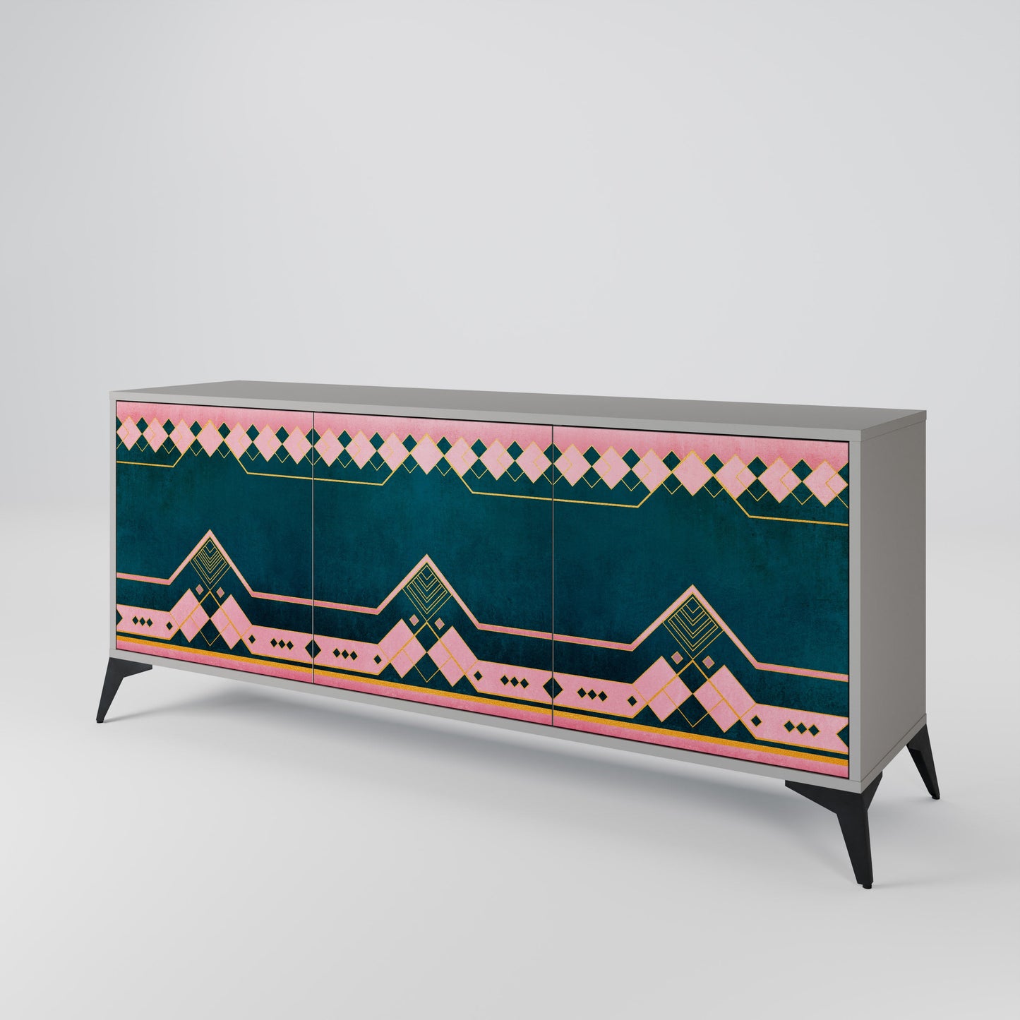 Credenza a 3 ante ROYAL COMPOSITION in finitura grigia