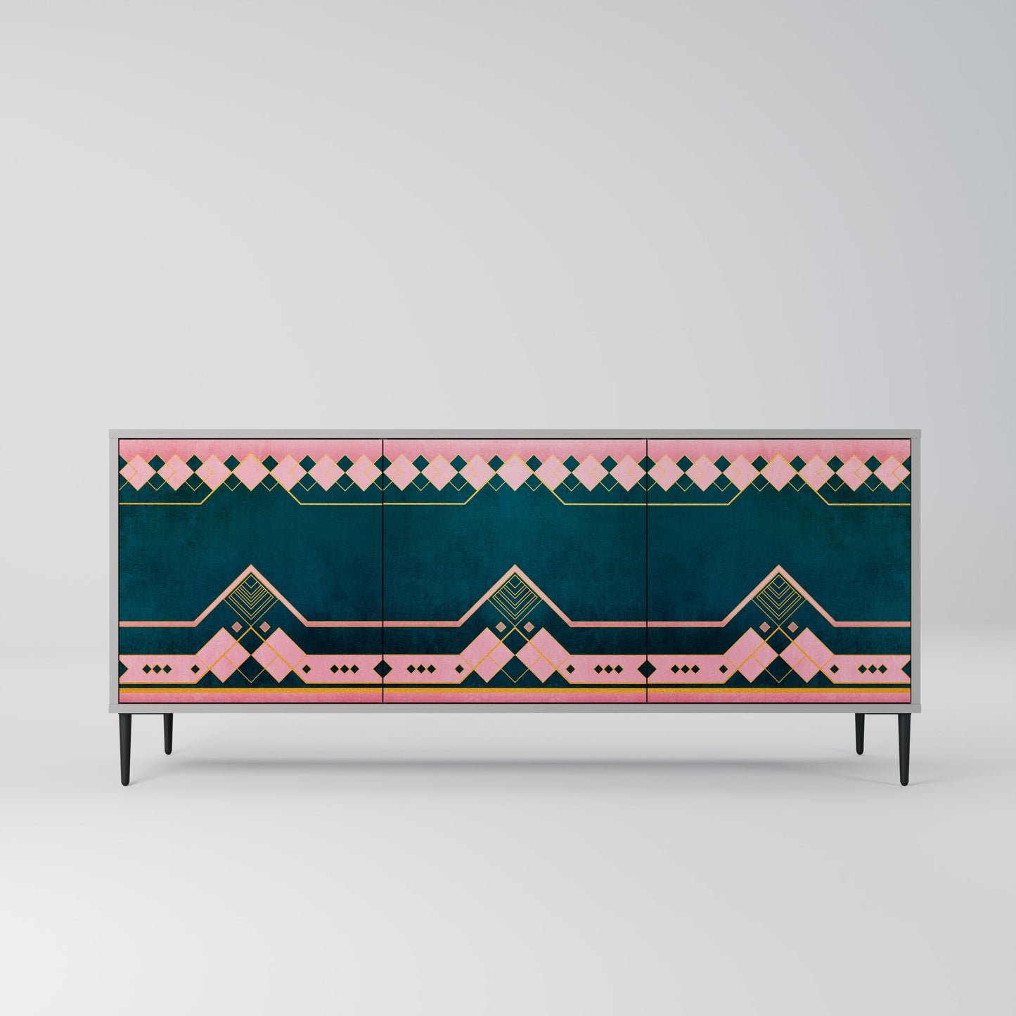 Credenza a 3 ante ROYAL COMPOSITION in finitura grigia