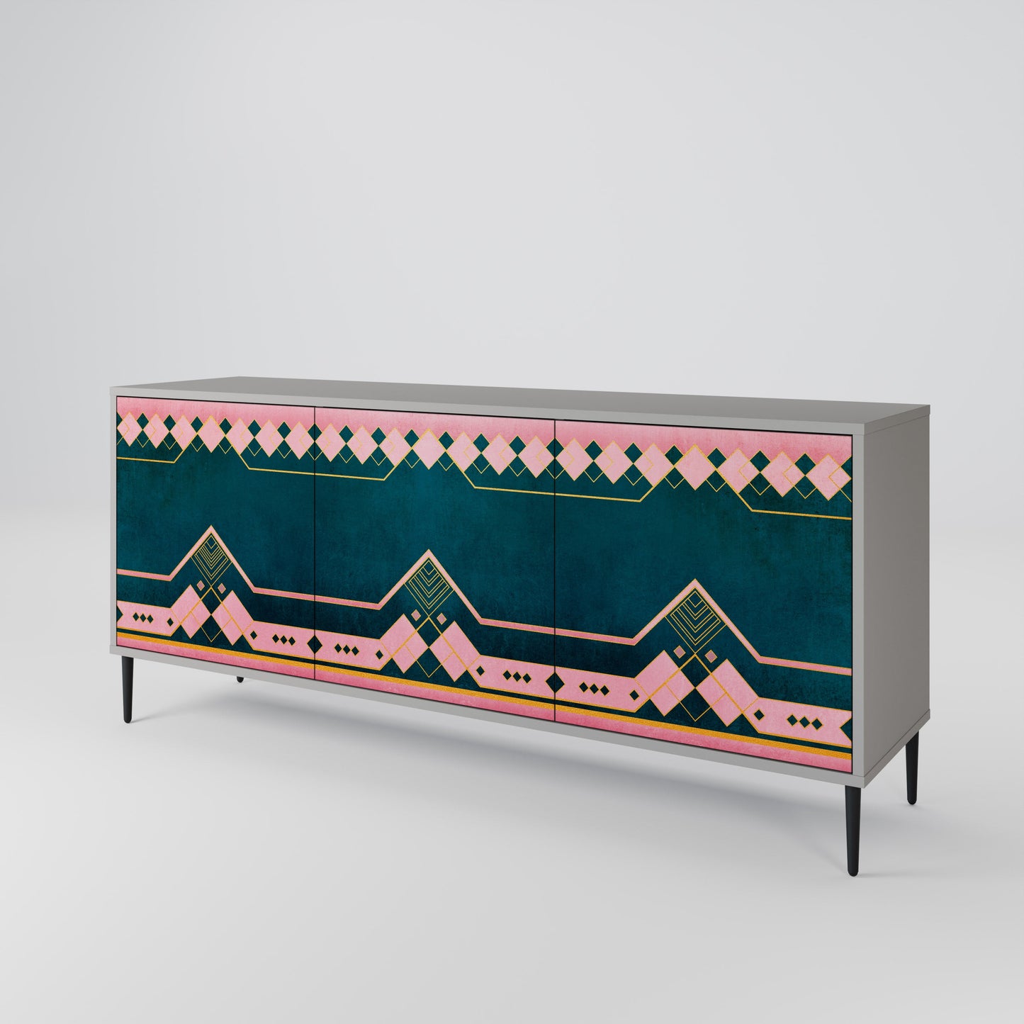 Credenza a 3 ante ROYAL COMPOSITION in finitura grigia