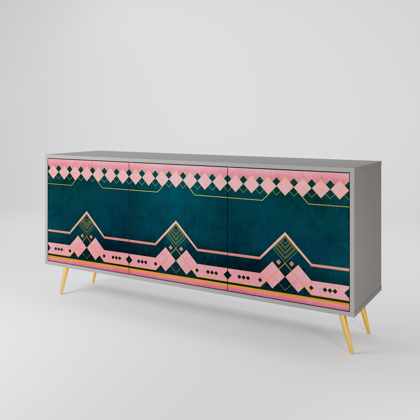 Credenza a 3 ante ROYAL COMPOSITION in finitura grigia