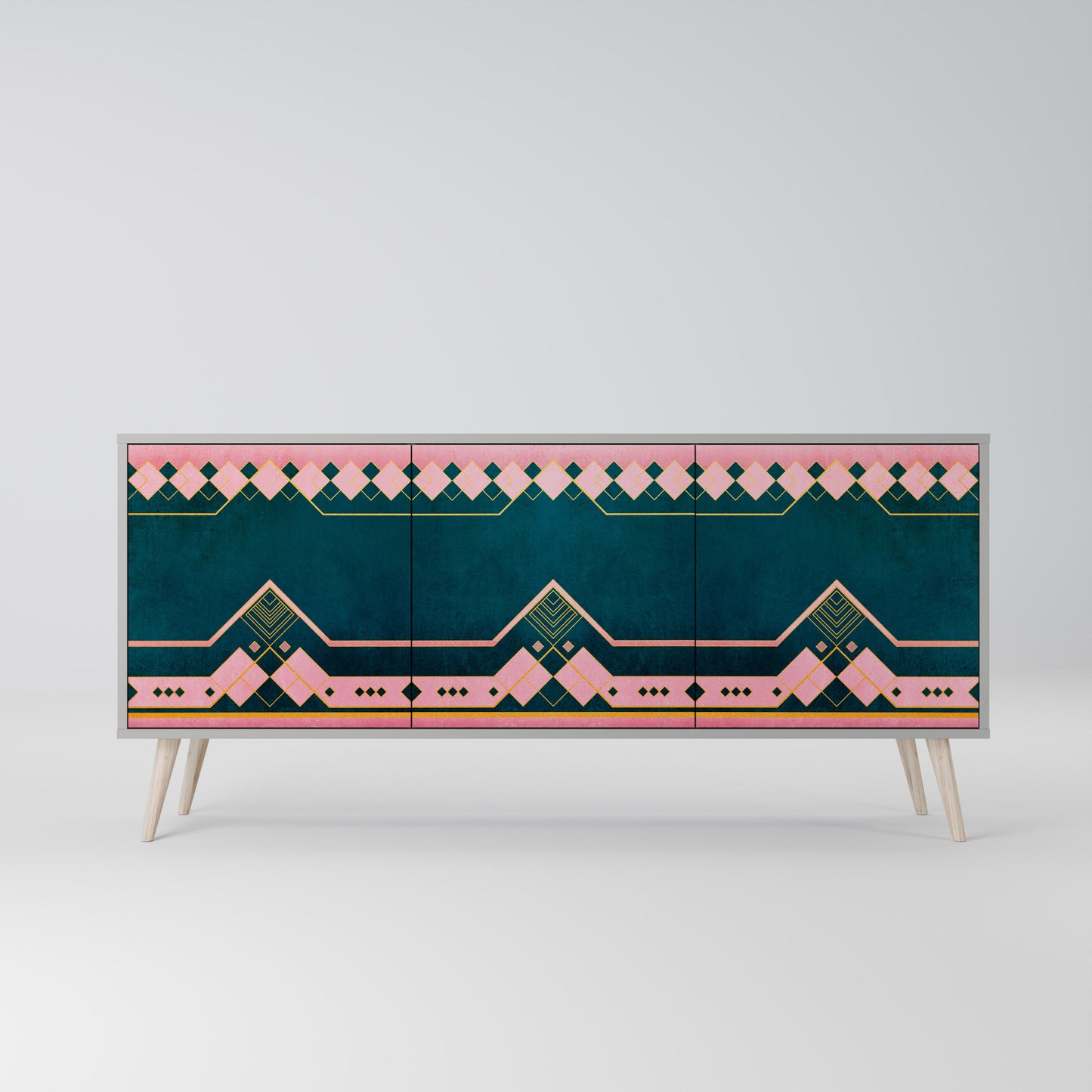 Credenza a 3 ante ROYAL COMPOSITION in finitura grigia