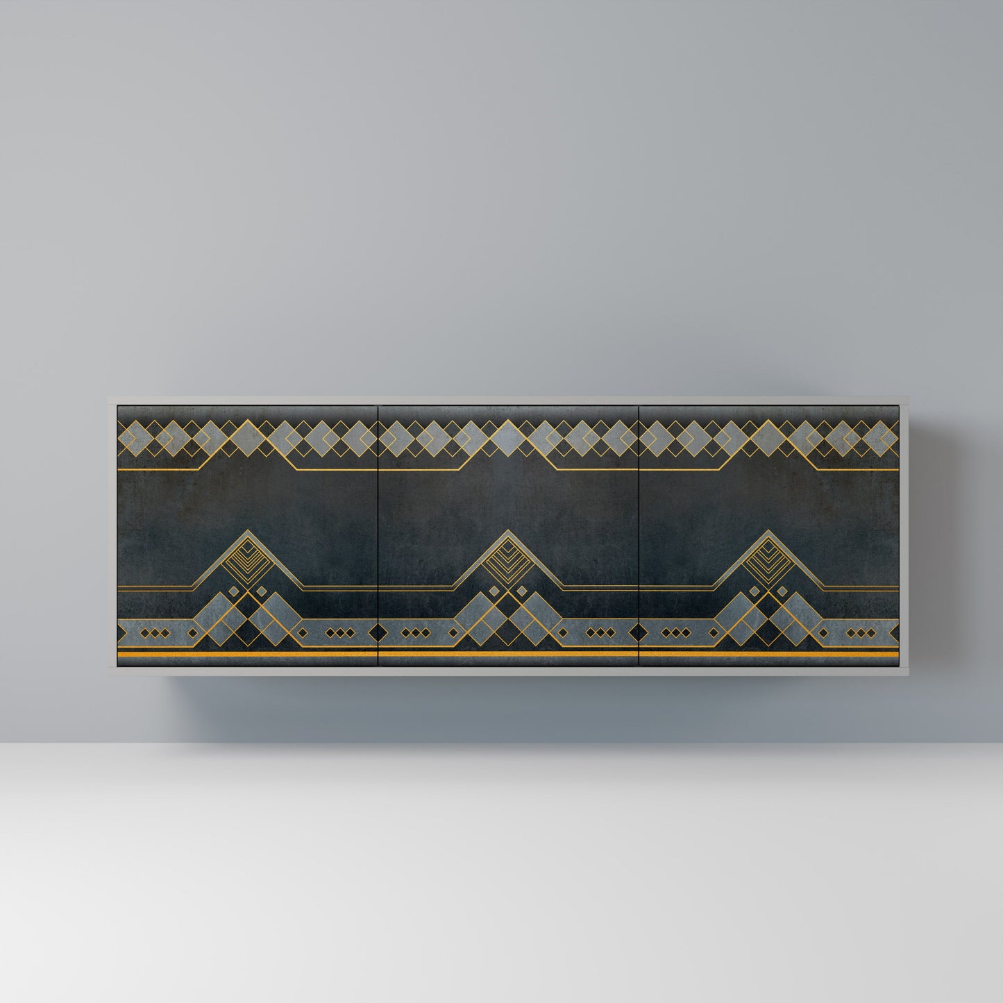 Credenza a 3 ante ROYAL ORDINARINESS in finitura grigia