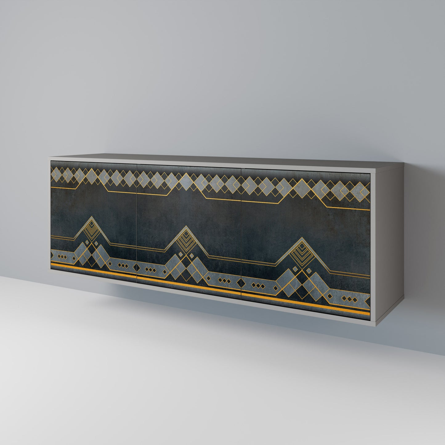 Credenza a 3 ante ROYAL ORDINARINESS in finitura grigia