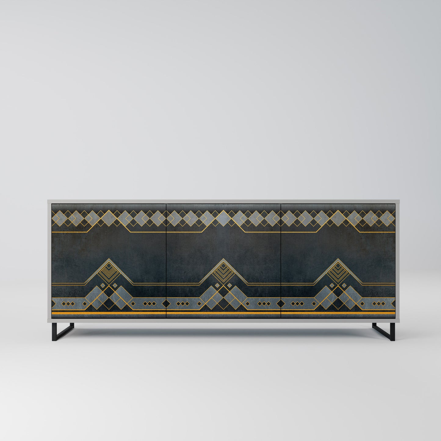Credenza a 3 ante ROYAL ORDINARINESS in finitura grigia