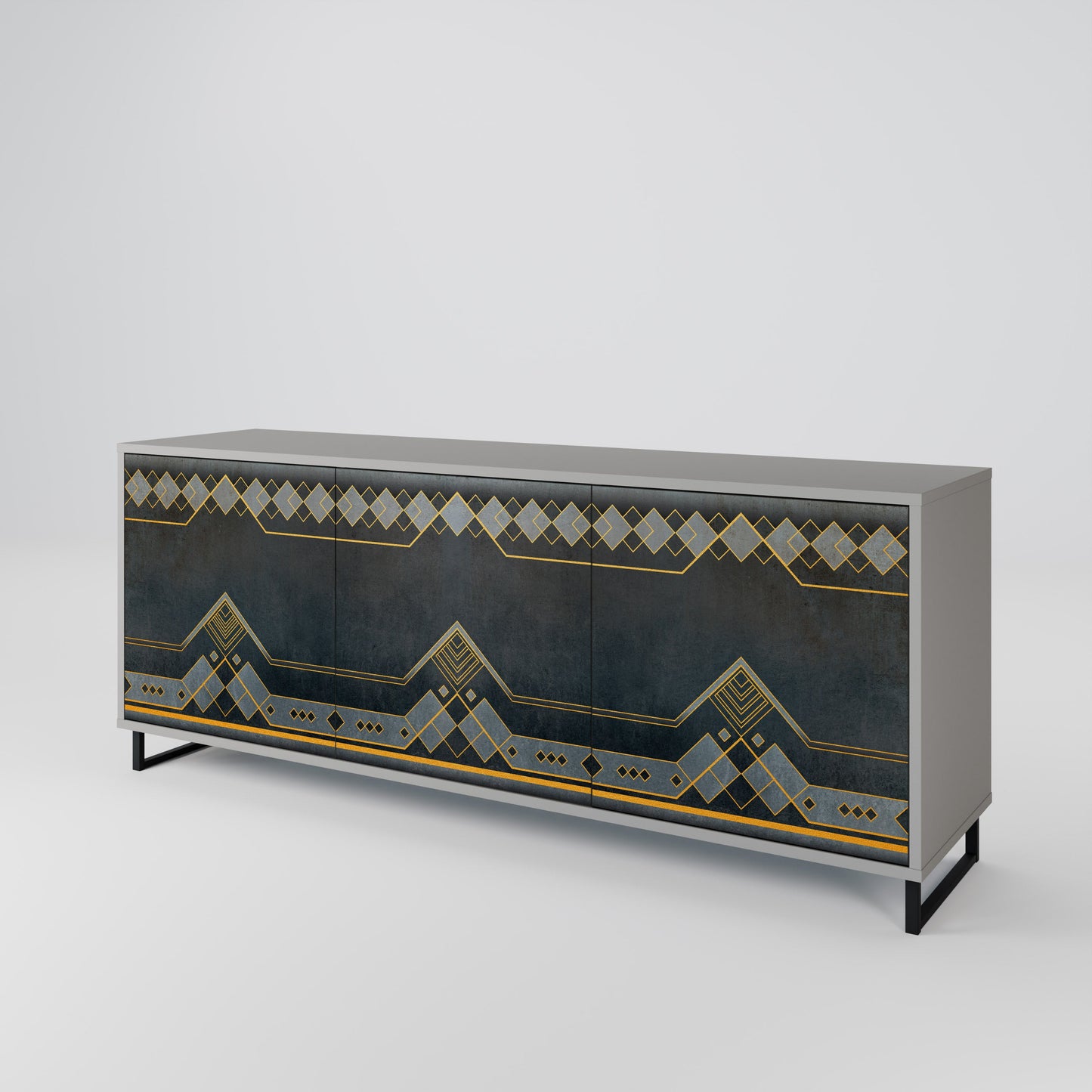 Credenza a 3 ante ROYAL ORDINARINESS in finitura grigia